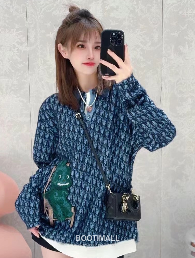 Dior Brass Gold Plated Necklace with Heart Pendant Pearl Enamel Butterfly 디올 황동 베이스 금도금 네클리스 하트 펜던트 진주 에나멜 버터플라이 9