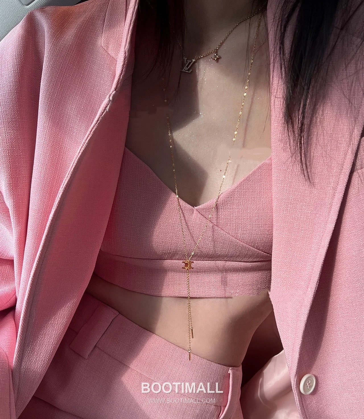 Celine Triomphe Brass Gold Plated Necklace with Logo Pendant Adjustable Chain 셀린느 트리옹프 황동 베이스 금도금 네클리스 로고 펜던트 어저스터블 체인 3