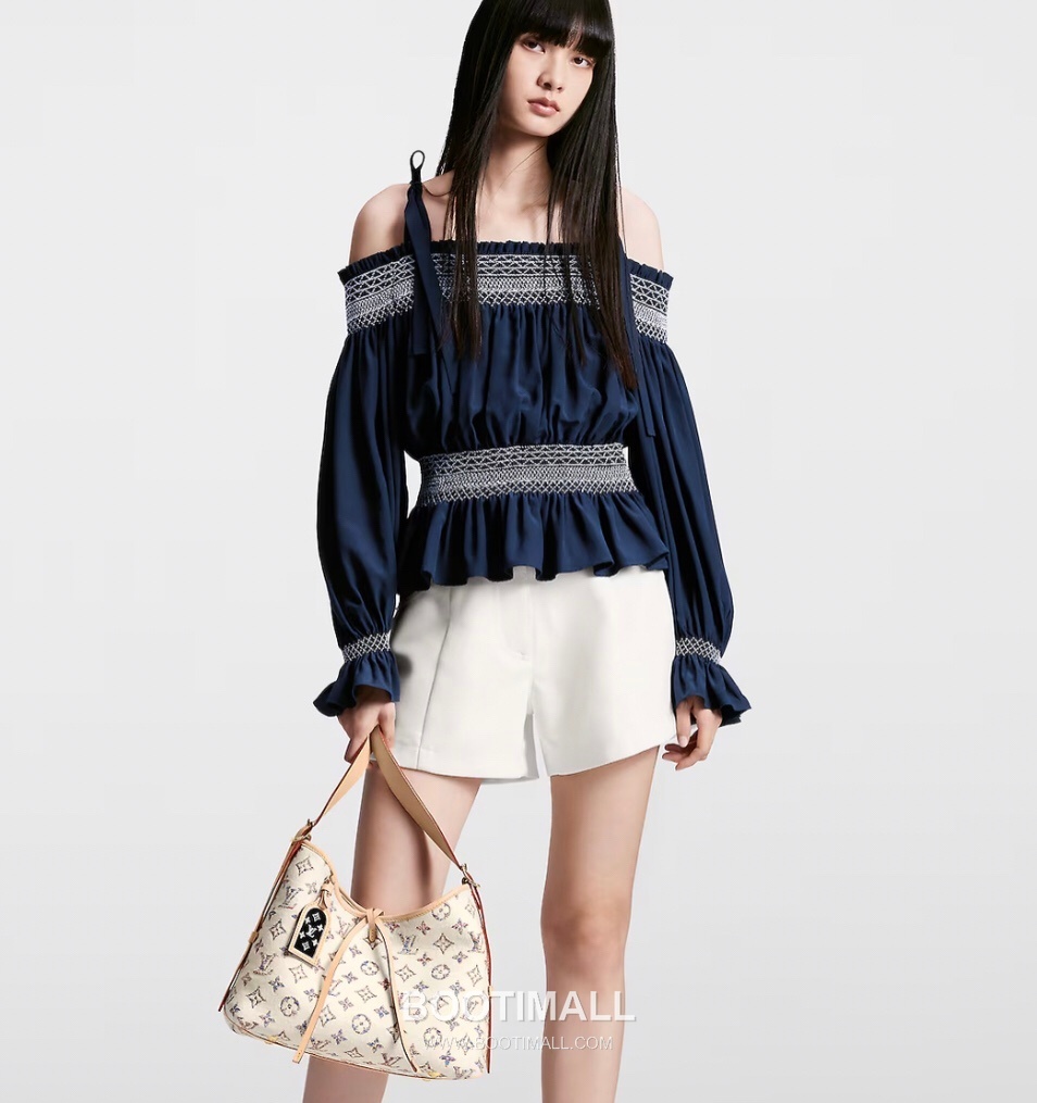 Louis Vuitton CarryAll PM Monogram Jacquard Textile Leather Trim Tote Bag with Gradient Pattern Mirror Charm 루이비통 캐리올 PM 자카드 텍스타일 레더 트림 토트백 그라데이션 미러 참 M24707 29cm 21