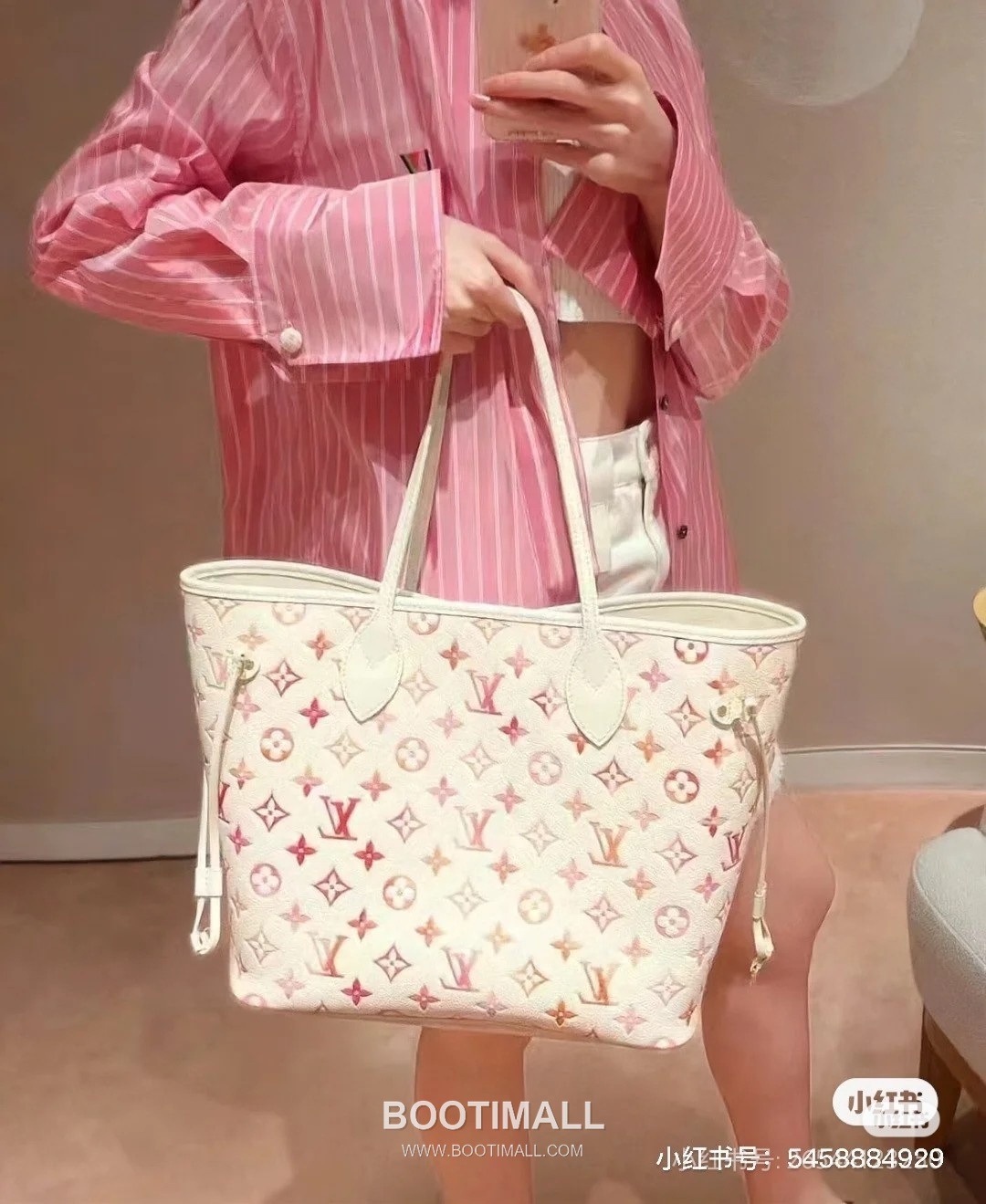 Louis Vuitton Neverfull MM Monogram Empreinte Leather Tote Bag with Gradient Sunrise Print 루이비통 네버풀 MM 모노그램 앙프렝뜨 레더 토트백 그라데이션 프린트 M47080 31cm 9