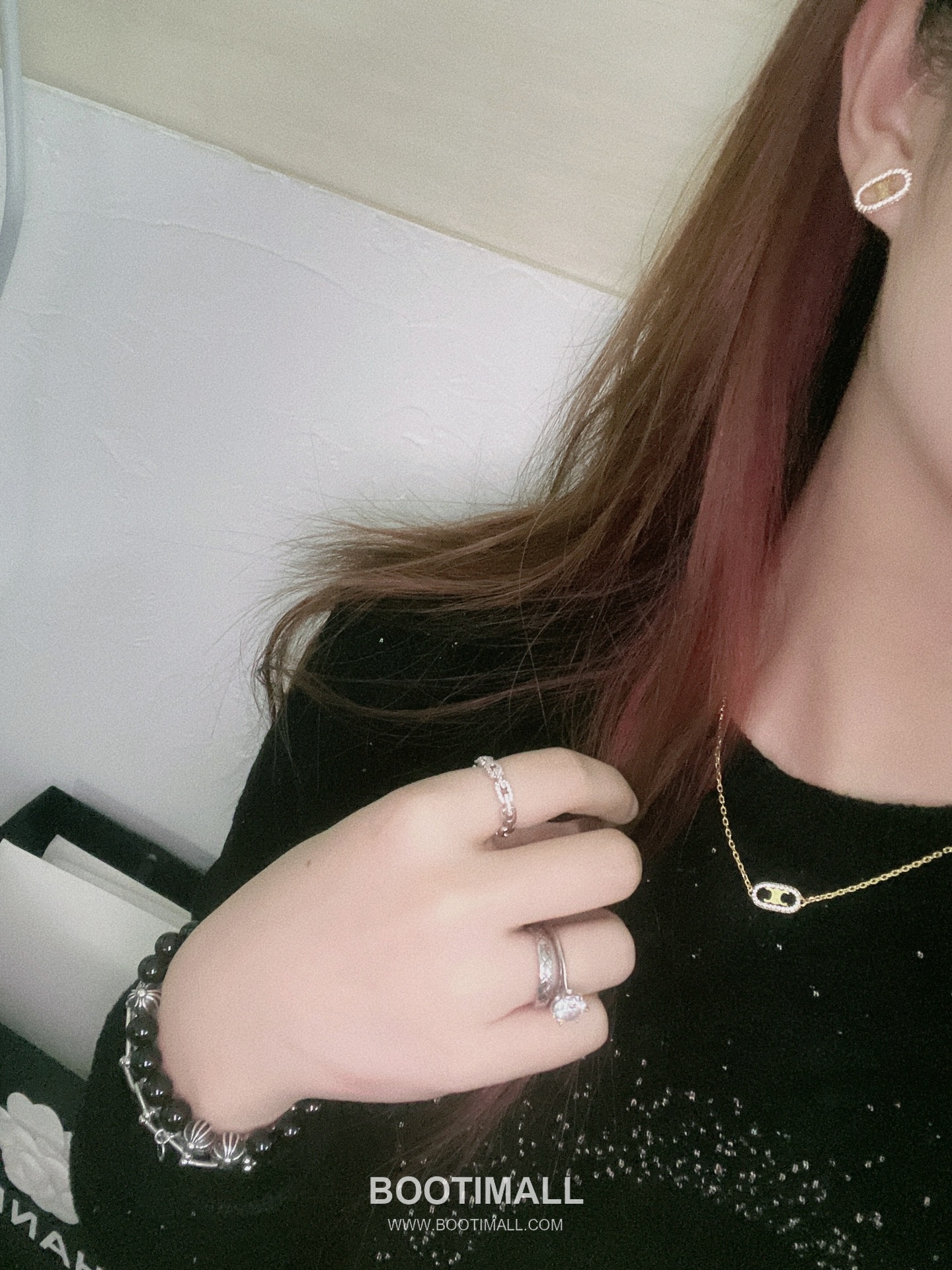 Celine Triomphe Brass Gold Plated Necklace with Crystal Logo Pendant 셀린느 트리옹프 황동 베이스 금도금 네클리스 크리스탈 로고 펜던트 6