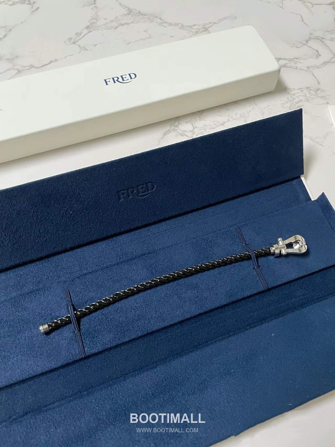 Fred Saddle Sterling Silver 925 Bracelet with Black Nylon Cord and Crystal Horseshoe 프레드 새들 스털링 실버 925 브레이슬릿 블랙 나일론 코드 크리스탈 말굽 모티프 11