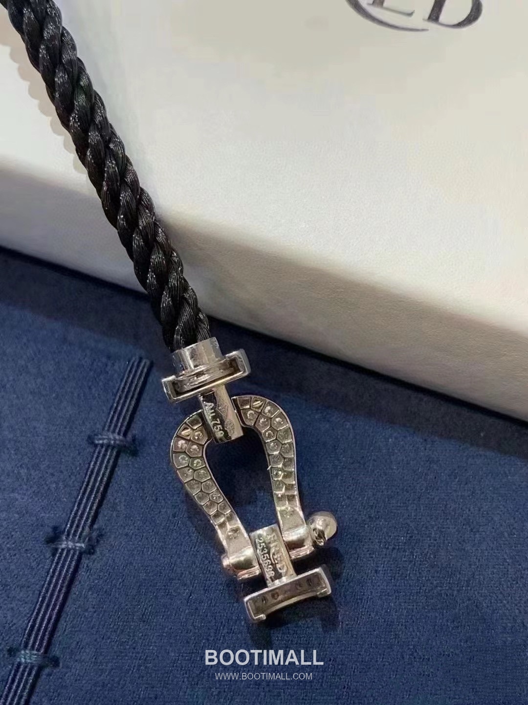 Fred Saddle Sterling Silver 925 Bracelet with Black Nylon Cord and Crystal Horseshoe 프레드 새들 스털링 실버 925 브레이슬릿 블랙 나일론 코드 크리스탈 말굽 모티프 16