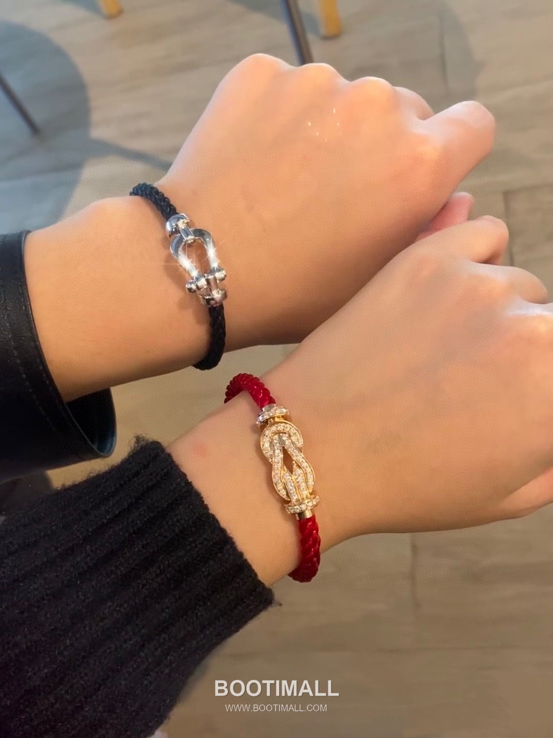 Fred Saddle Sterling Silver 925 Bracelet with Black Nylon Cord and Crystal Horseshoe 프레드 새들 스털링 실버 925 브레이슬릿 블랙 나일론 코드 크리스탈 말굽 모티프 19