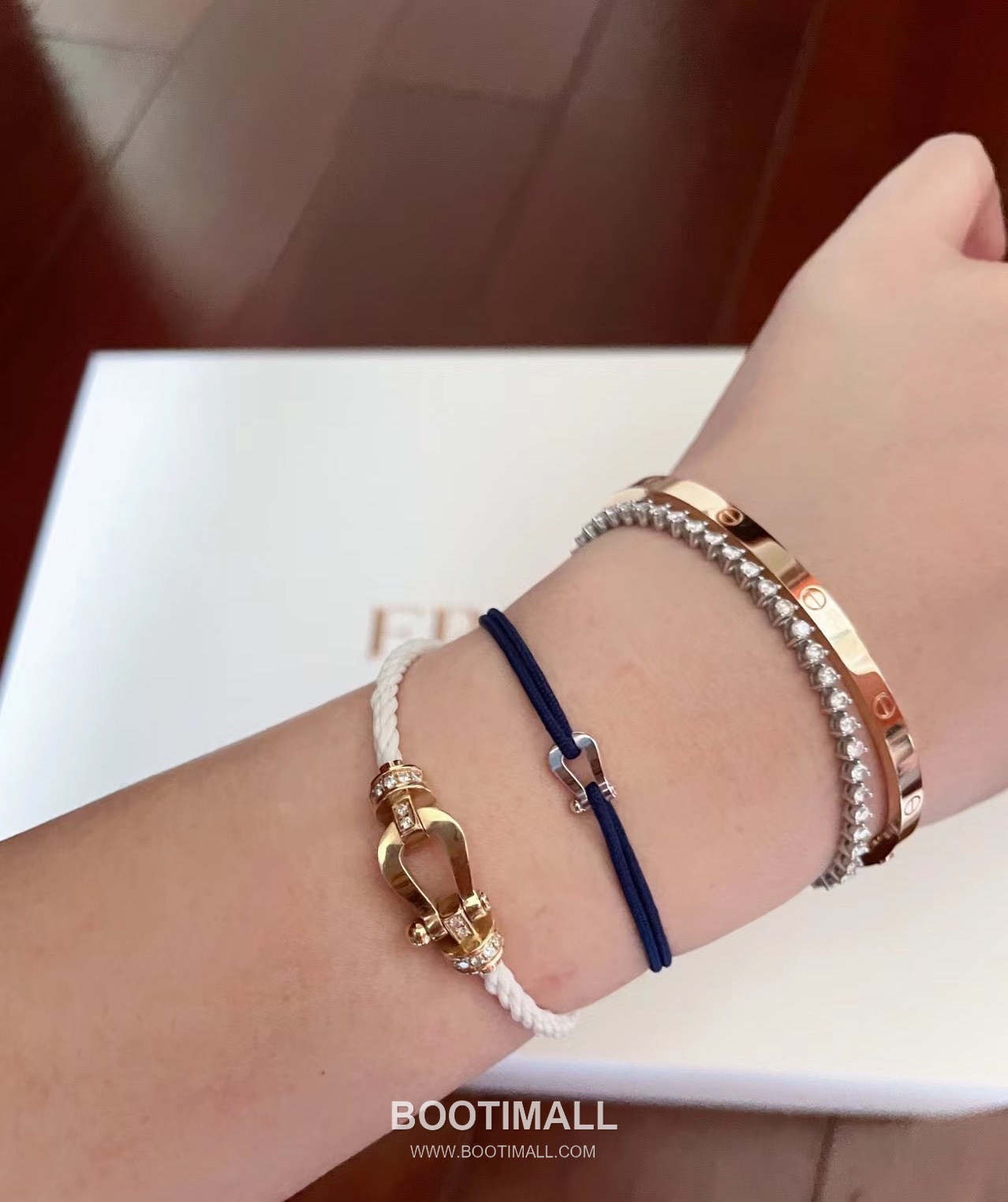 Fred Horseshoe Sterling Silver 925 Bracelet with Mini Nylon Cord 프레드 말굽 스털링 실버 925 브레이슬릿 미니 나일론 코드 4