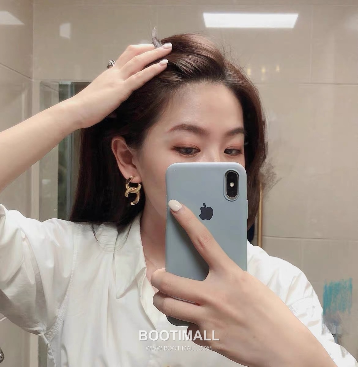 Celine Brass Gold Plated Earring with Interlocking Logo Stud 셀린느 황동 베이스 금도금 이어링 인터락킹 로고 스터드 6