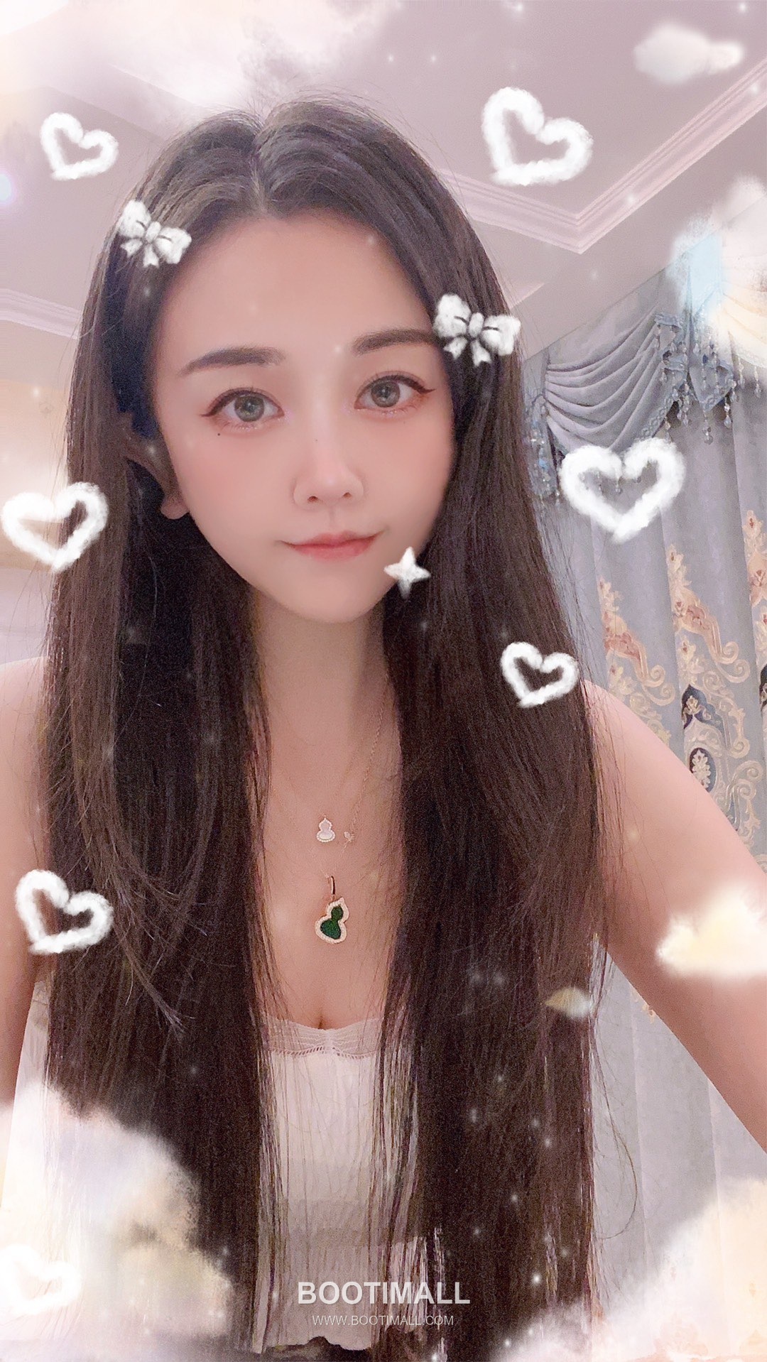 Qeelin Wulu Brass Gold Plated Necklace with Double Gourd Pendant Chalcedony Diamond 키린 울루 황동 베이스 금도금 네클리스 더블 호리병 펜던트 옥수 다이아 6