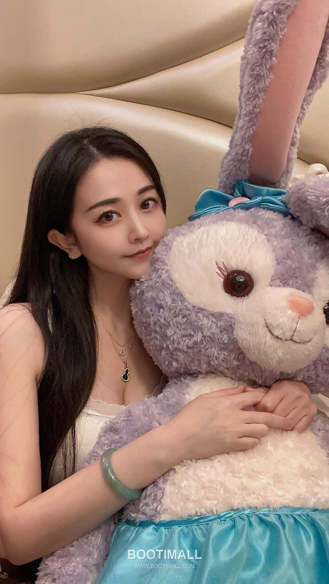 Qeelin Wulu Brass Gold Plated Necklace with Double Gourd Pendant Chalcedony Diamond 키린 울루 황동 베이스 금도금 네클리스 더블 호리병 펜던트 옥수 다이아 8