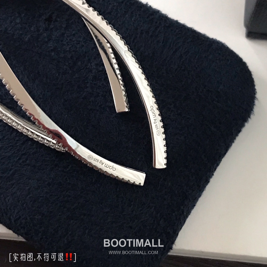 APM Monaco Sterling Silver 925 Gold Plated Earring with Line Design Stud 에이피엠모나코 스털링 실버 925 금도금 이어링 라인 디자인 스터드 8