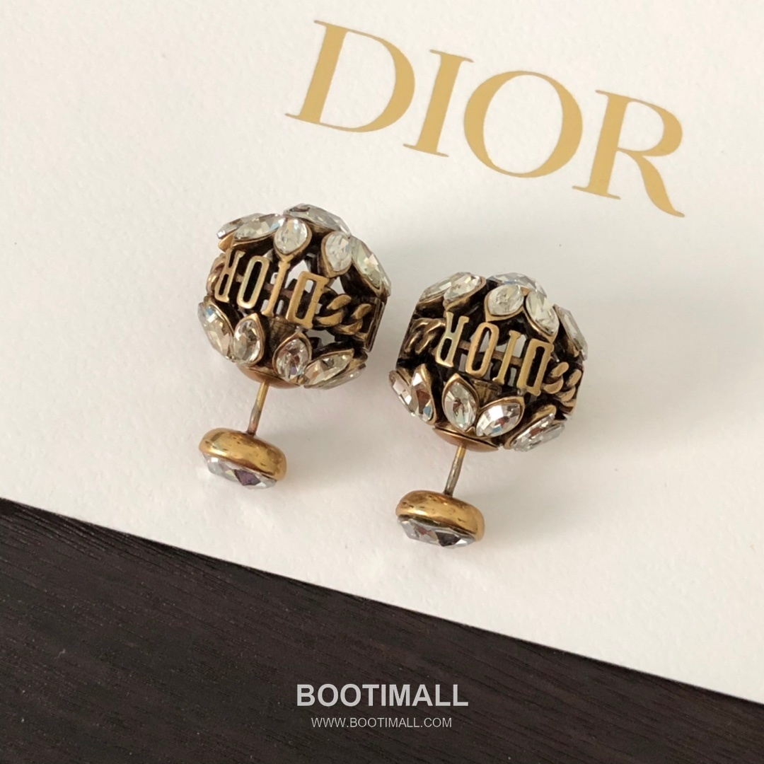 Dior Brass Gold Plated Earring with Triple Wheat Motif Crystal 디올 황동 베이스 금도금 이어링 트리플 밀 이삭 모티프 크리스탈 2