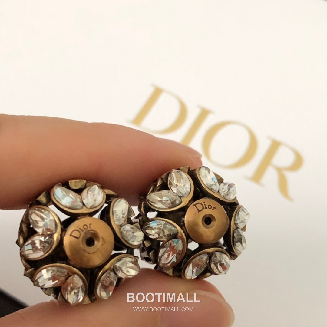 Dior Brass Gold Plated Earring with Triple Wheat Motif Crystal 디올 황동 베이스 금도금 이어링 트리플 밀 이삭 모티프 크리스탈 5