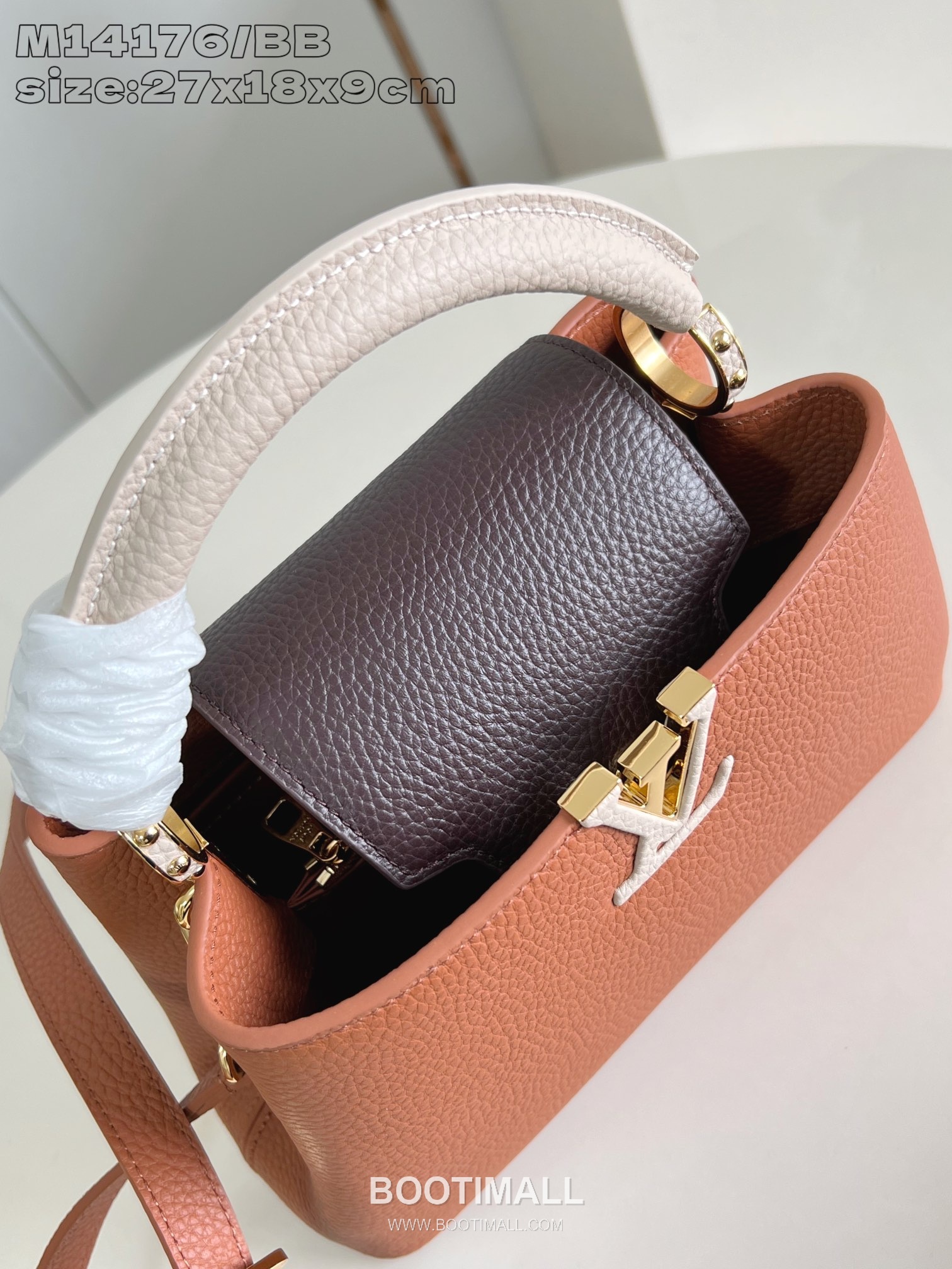 Louis Vuitton Capucines Taurillon Leather Top Handle Bag with Flap Logo Detail 루이비통 카퓌신 타우릴론 레더 탑핸들백 M14176 27cm 6