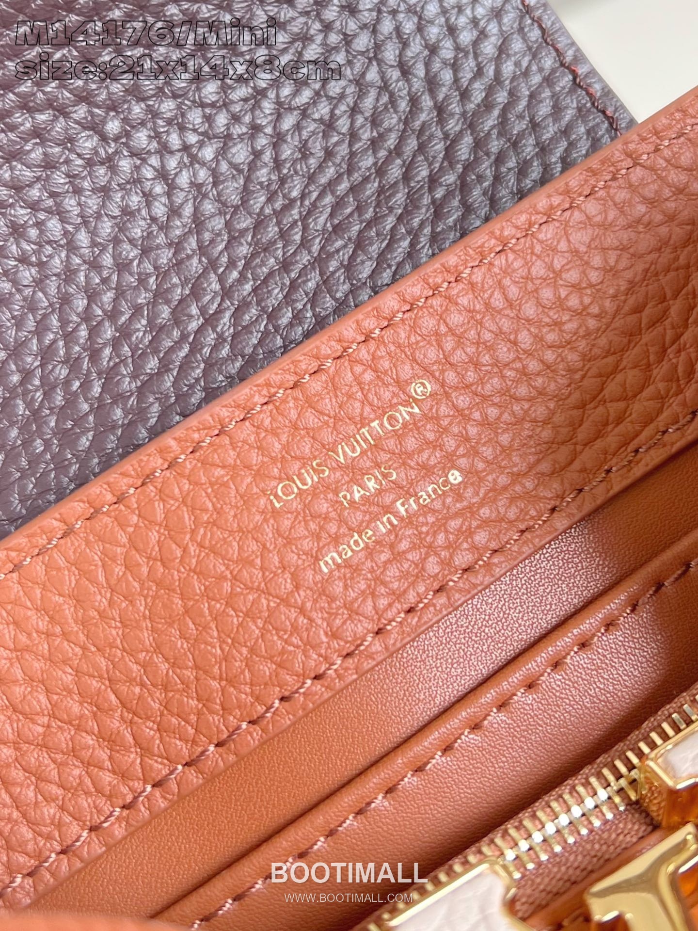 Louis Vuitton Capucines Taurillon Leather Top Handle Mini Bag with Flap Logo Detail 루이비통 카퓌신 타우릴론 레더 탑핸들 미니백 M14176 21cm 9