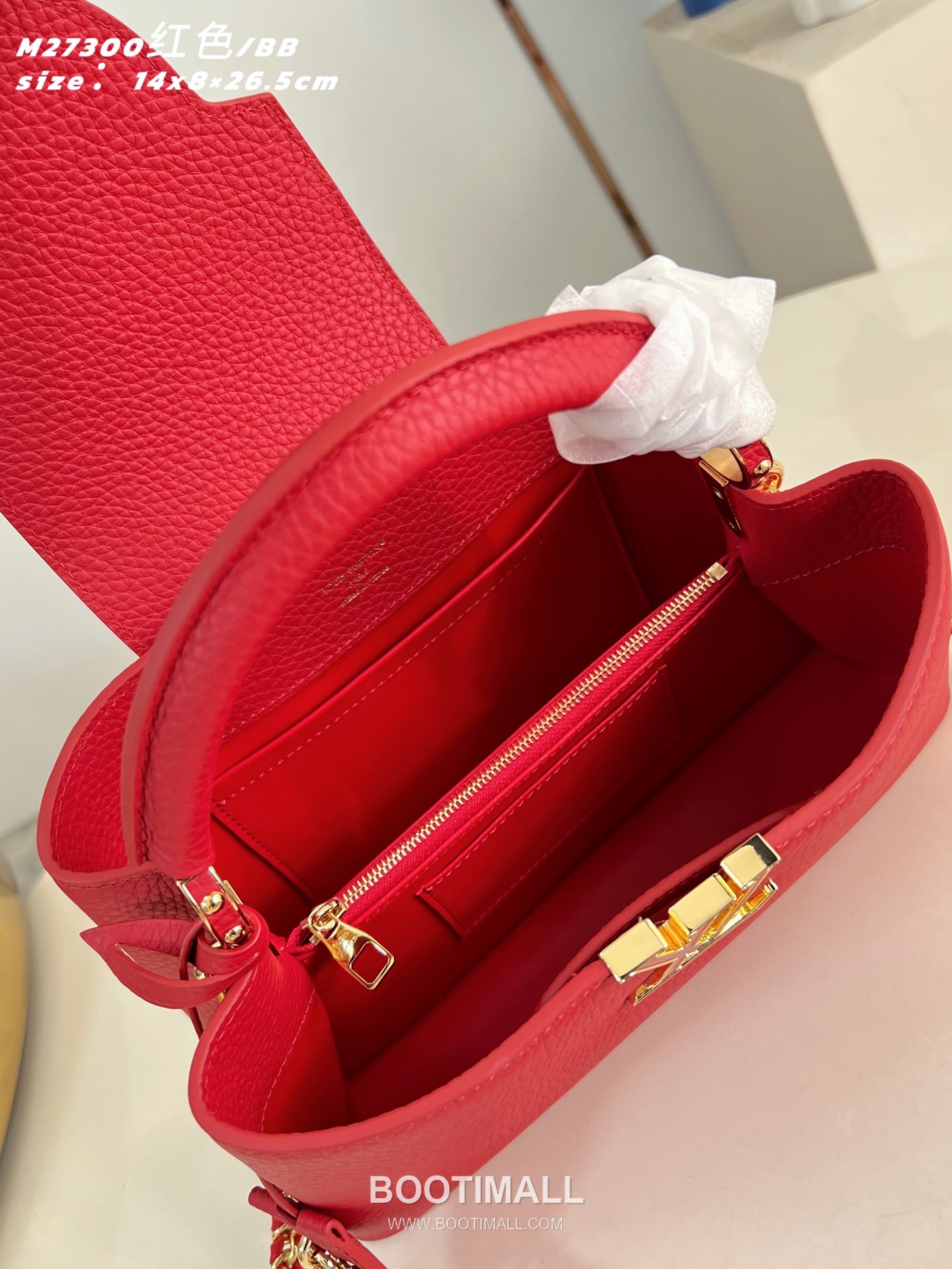 Louis Vuitton Capucines East-West BB Taurillon Leather Top Handle Bag with Strap Logo Detail 루이비통 카퓌신 이스트웨스트 BB 타우릴론 레더 탑핸들백 M27300 26.5cm 9