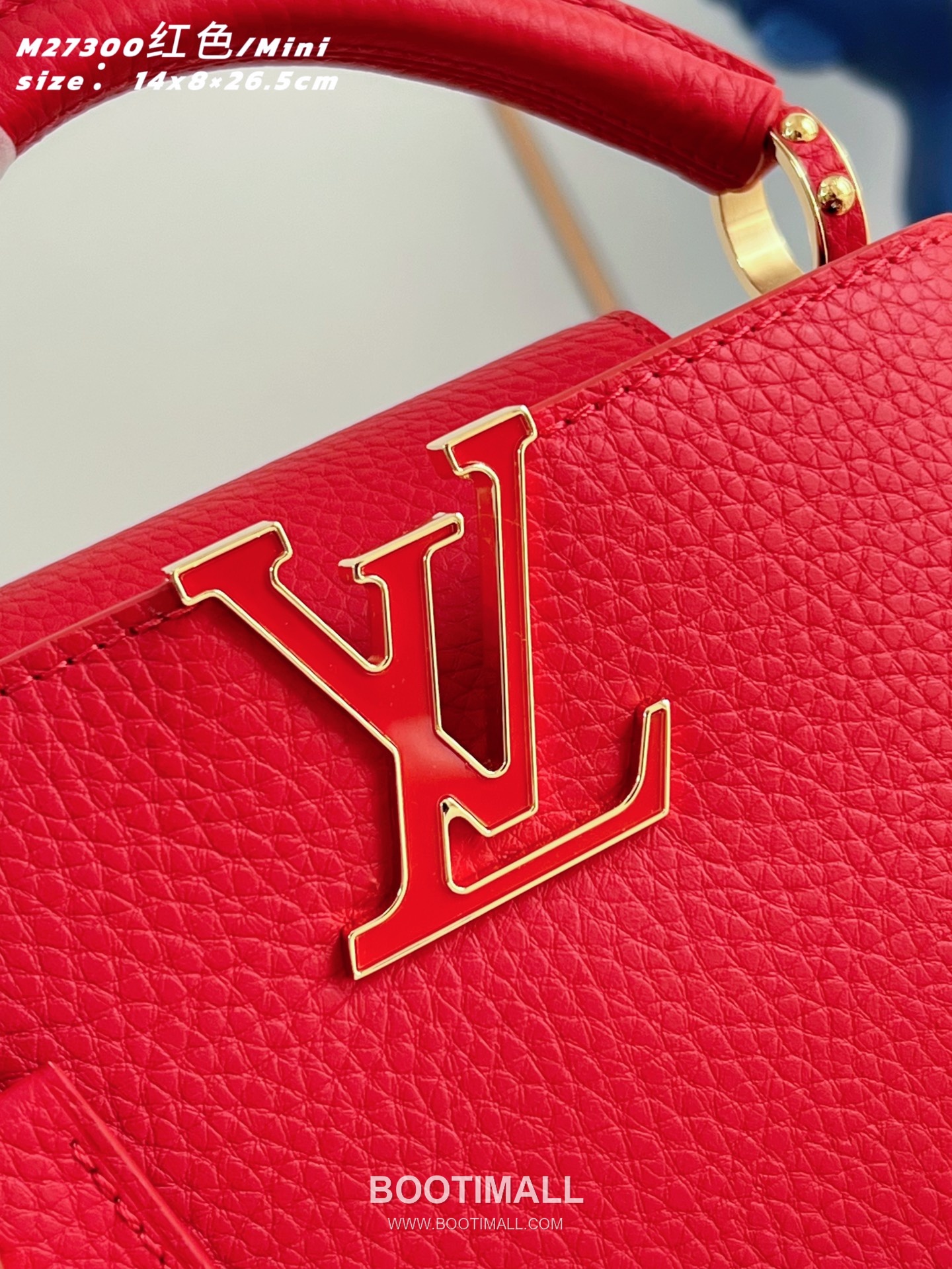 Louis Vuitton Capucines East-West Mini Taurillon Leather Top Handle Bag with Strap Logo Detail 루이비통 카퓌신 이스트웨스트 미니 타우릴론 레더 탑핸들백 M27300 22cm 3