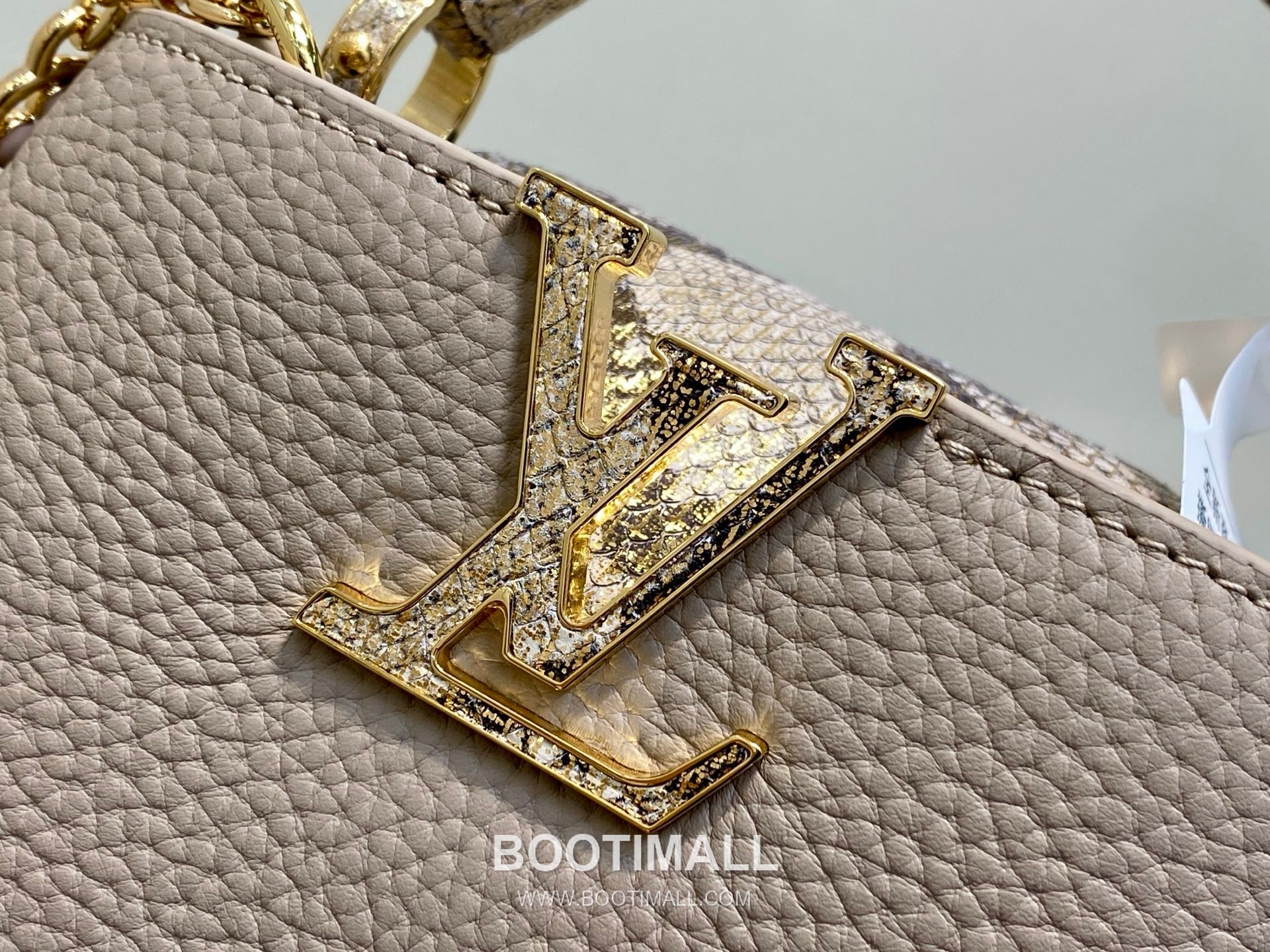 Louis Vuitton Capucines Mini Taurillon Leather Top Handle Bag with Python Trim Chain Detail 루이비통 카퓌신 미니 타우릴론 레더 탑핸들백 M89369 21cm 6