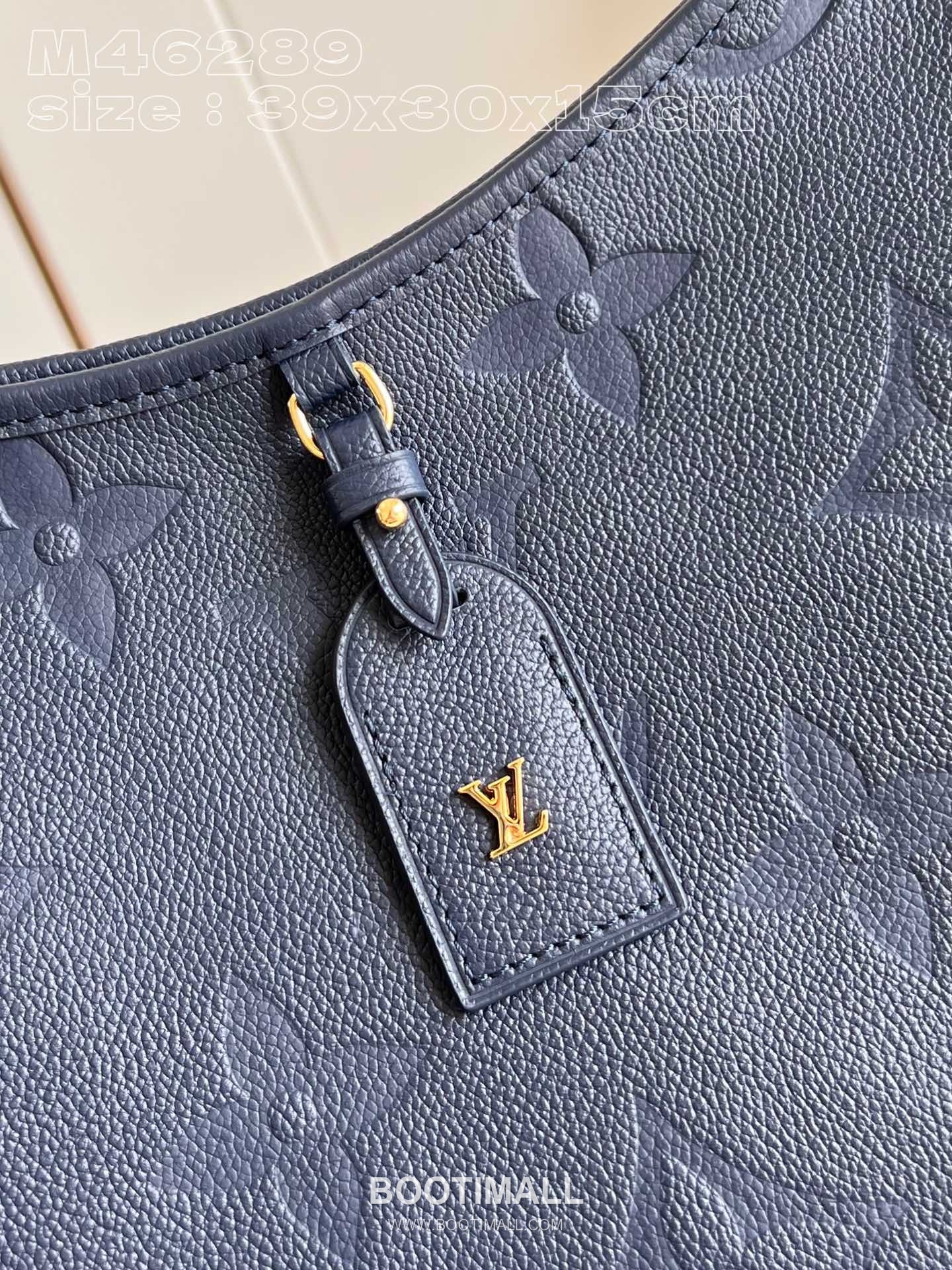 Louis Vuitton CarryAll MM Monogram Empreinte Calfskin Leather Hobo Tote Bag with Strap Pouch Detail 루이비통 캐리올 MM 모노그램 앙프렝뜨 카프스킨 레더 호보 토트백 M46289 39cm 2