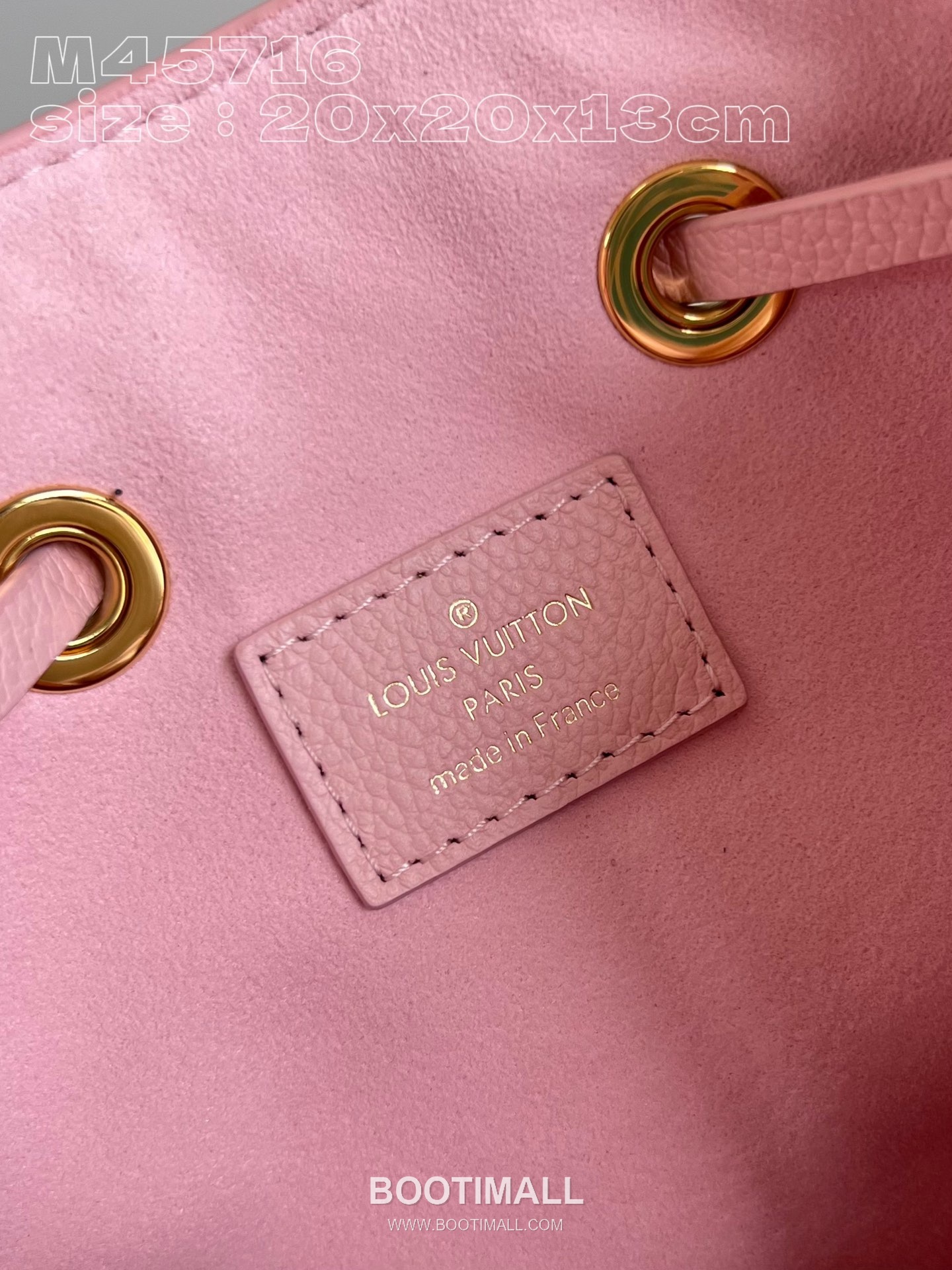 Louis Vuitton Néonoé BB Monogram Empreinte Calfskin Leather Bucket Bag with Drawstring Strap Detail 루이비통 네오노에 BB 모노그램 앙프렝뜨 카프스킨 레더 버킷백 M45716 20cm 8