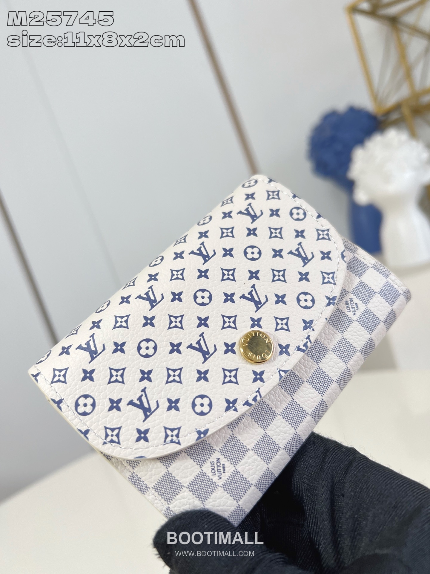 Louis Vuitton Rosalie Calfskin Leather Coin Wallet with Flap Card Slot Detail 루이비통 로잘리 카프스킨 레더 코인 월렛 M25745 11cm 2