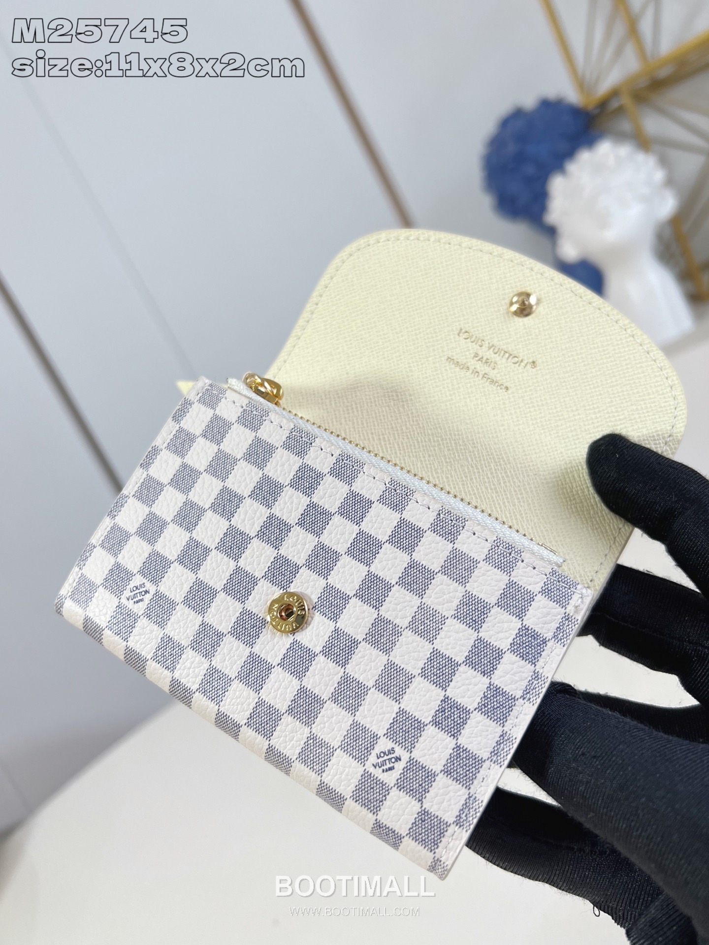 Louis Vuitton Rosalie Calfskin Leather Coin Wallet with Flap Card Slot Detail 루이비통 로잘리 카프스킨 레더 코인 월렛 M25745 11cm 5