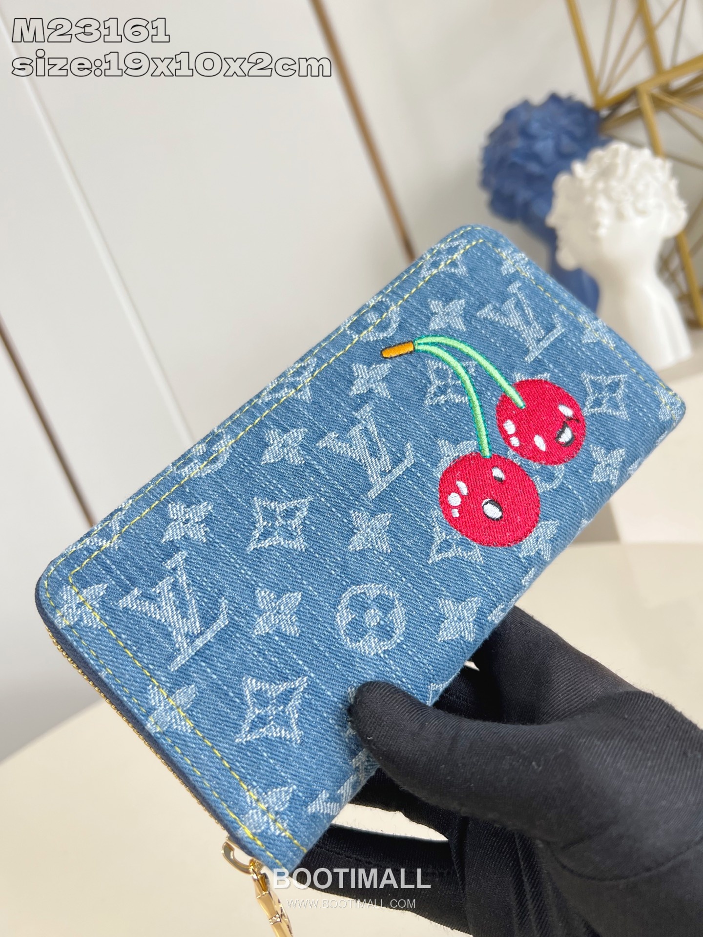 Louis Vuitton Zippy Monogram Denim Canvas Wallet with Cherry Zip Pocket Detail 루이비통 지피 모노그램 데님 캔버스 장지갑 M23161 19.5cm 2