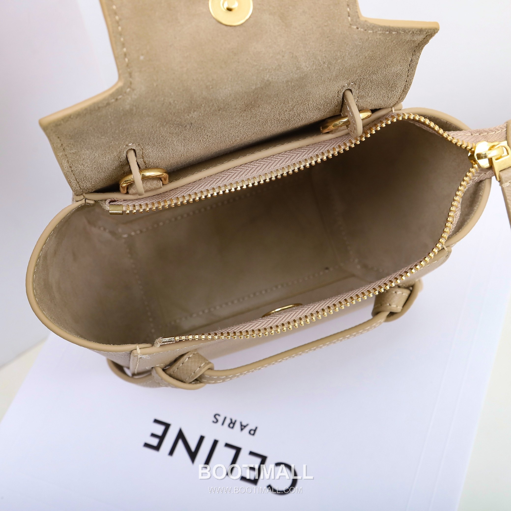 Celine Calfskin Leather Crossbody Bag with Flap Zip Strap Detail 셀린느 카프스킨 레더 크로스바디백 194263 15cm 9