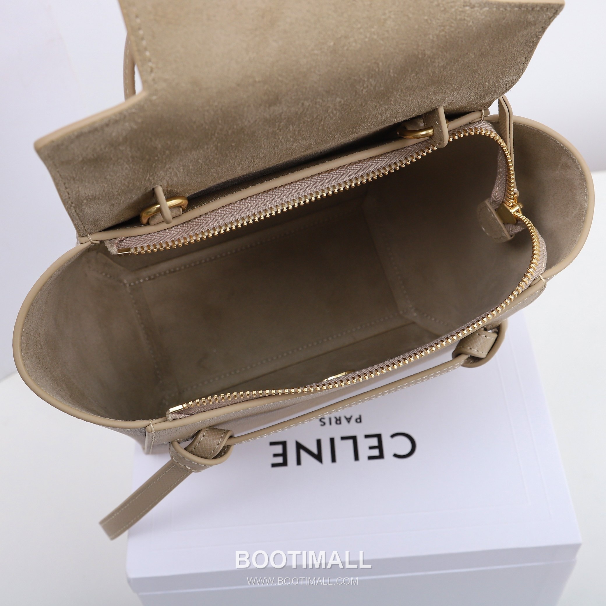 Celine Calfskin Leather Bucket Crossbody Bag with Flap Zip Strap Detail 셀린느 카프스킨 레더 버킷 크로스바디백 175519 20cm 9