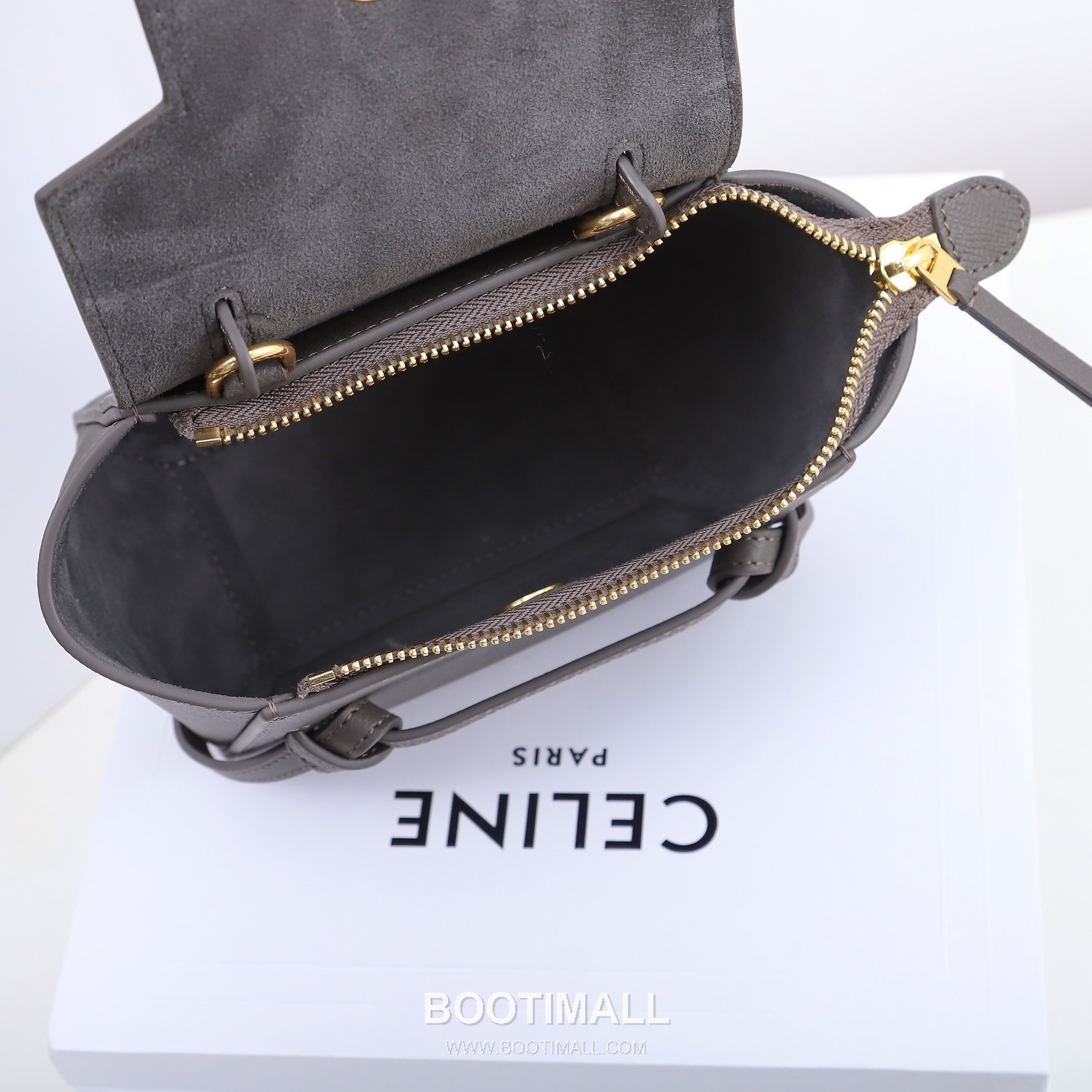 Celine Calfskin Leather Crossbody Bag with Flap Zip Strap Detail 셀린느 카프스킨 레더 크로스바디백 194263 15cm 9