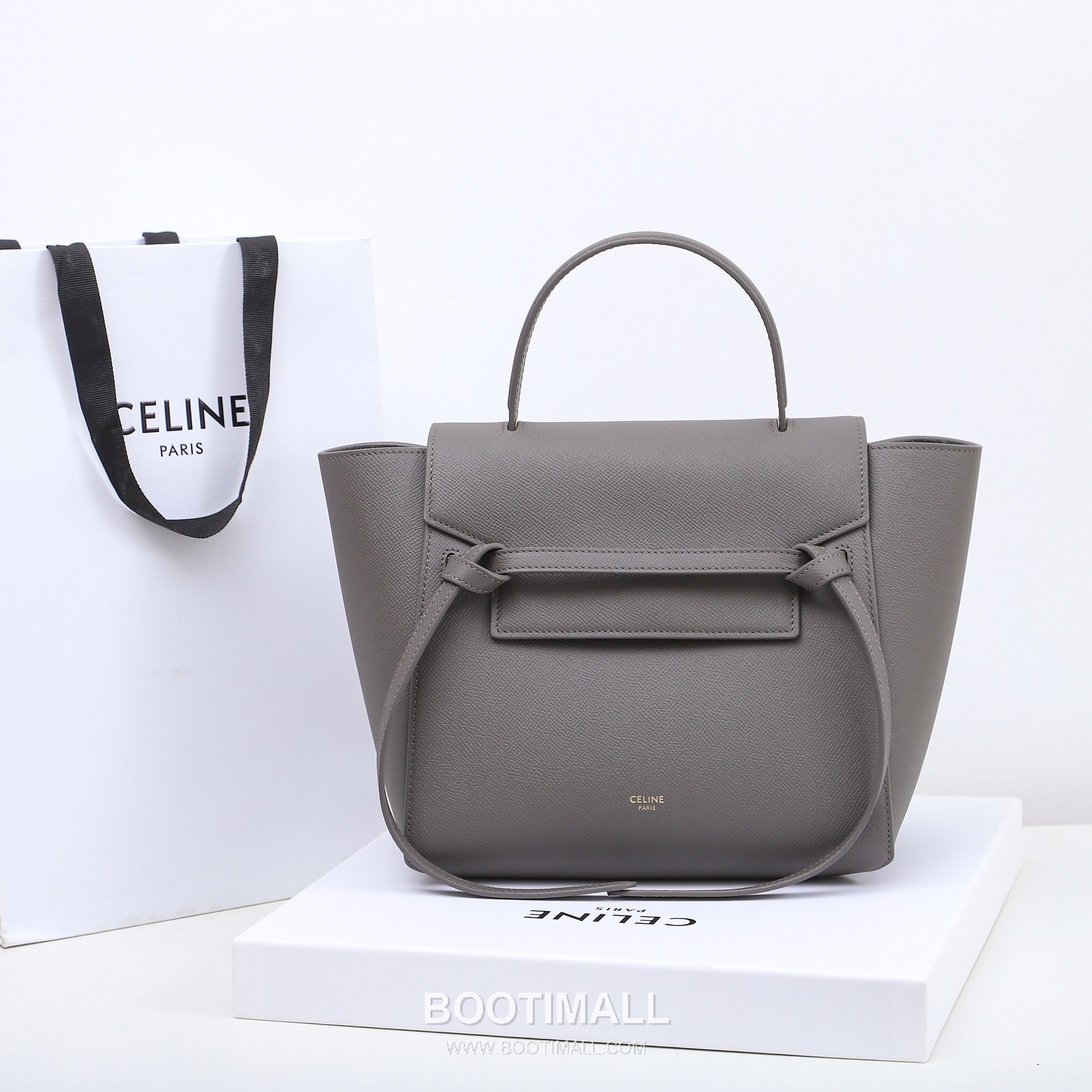 Celine Calfskin Leather Bucket Shoulder Bag with Flap Zip Strap Detail 셀린느 카프스킨 레더 버킷 숄더백 175520 24cm 1
