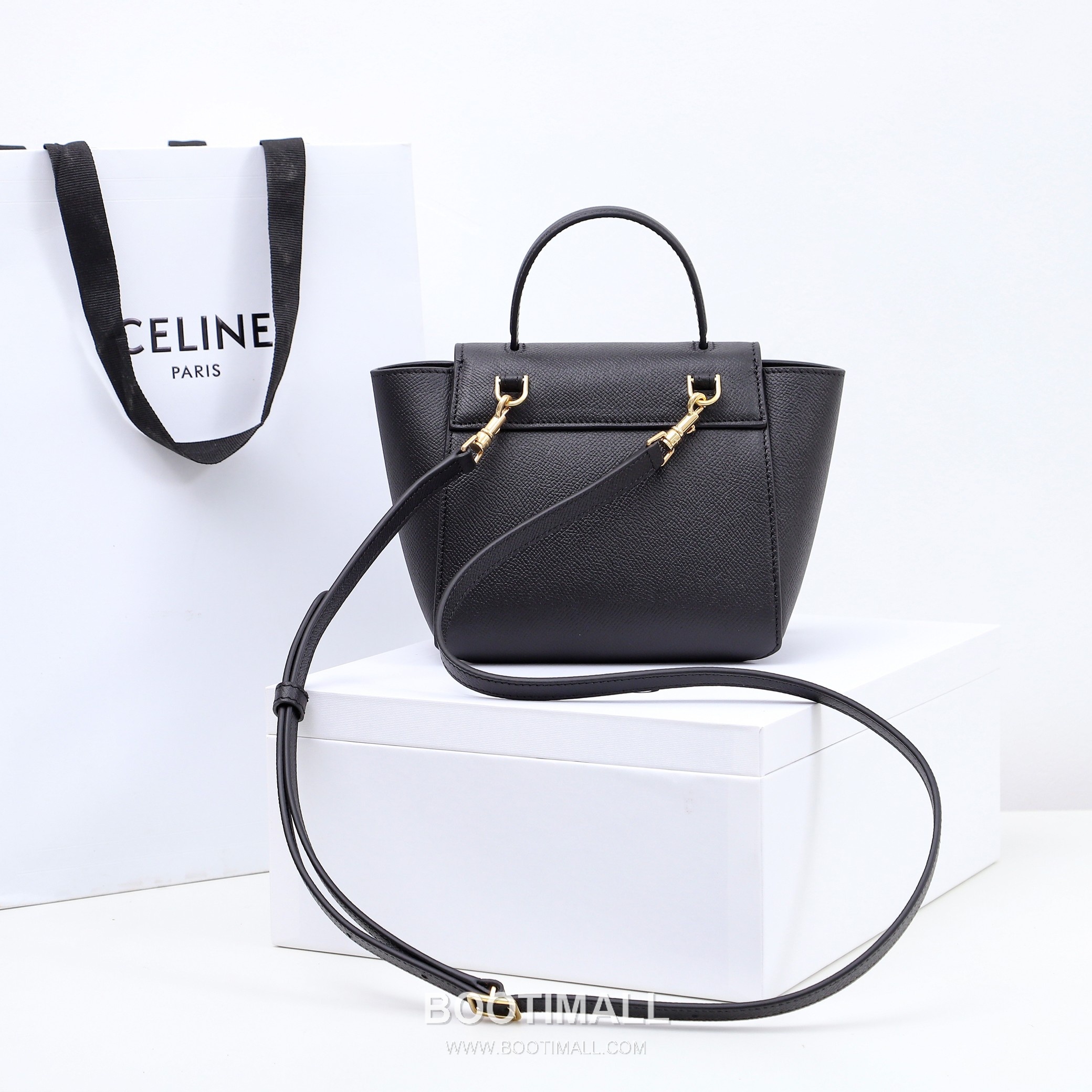 Celine Calfskin Leather Crossbody Bag with Flap Zip Strap Detail 셀린느 카프스킨 레더 크로스바디백 194263 15cm 4