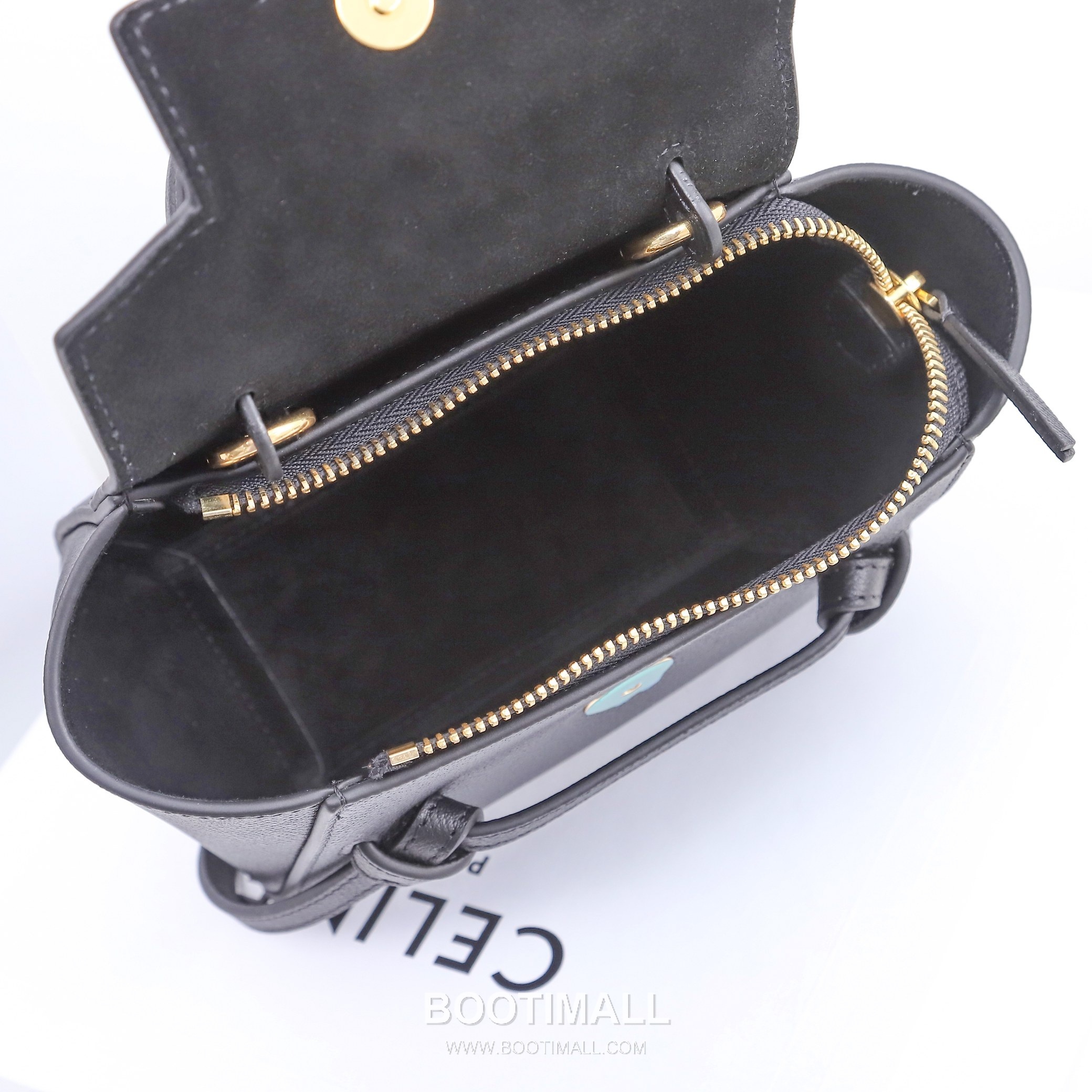 Celine Calfskin Leather Crossbody Bag with Flap Zip Strap Detail 셀린느 카프스킨 레더 크로스바디백 194263 15cm 9