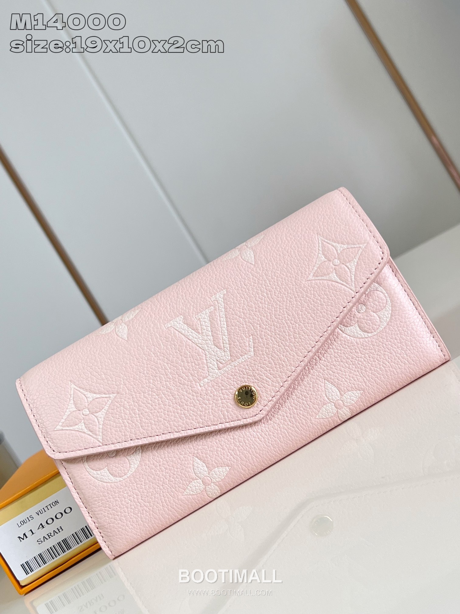 Louis Vuitton Sarah Monogram Empreinte Calfskin Leather Wallet with Flap Snap Card Slot Detail 루이비통 사라 모노그램 앙프렝뜨 카프스킨 레더 장지갑 M14000 19cm 1