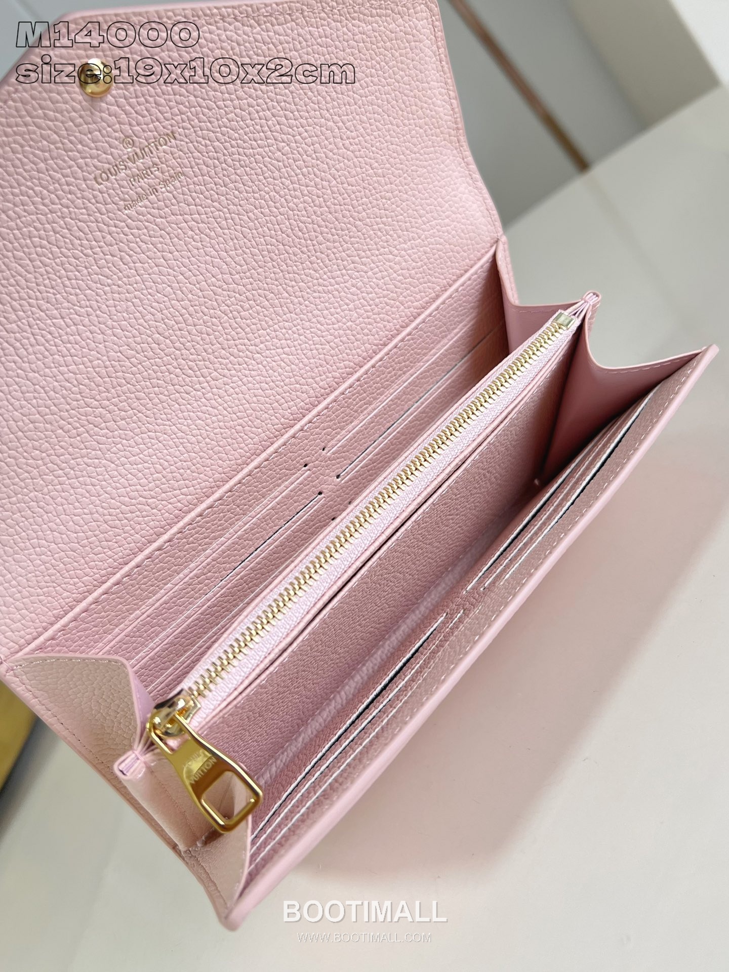 Louis Vuitton Sarah Monogram Empreinte Calfskin Leather Wallet with Flap Snap Card Slot Detail 루이비통 사라 모노그램 앙프렝뜨 카프스킨 레더 장지갑 M14000 19cm 7