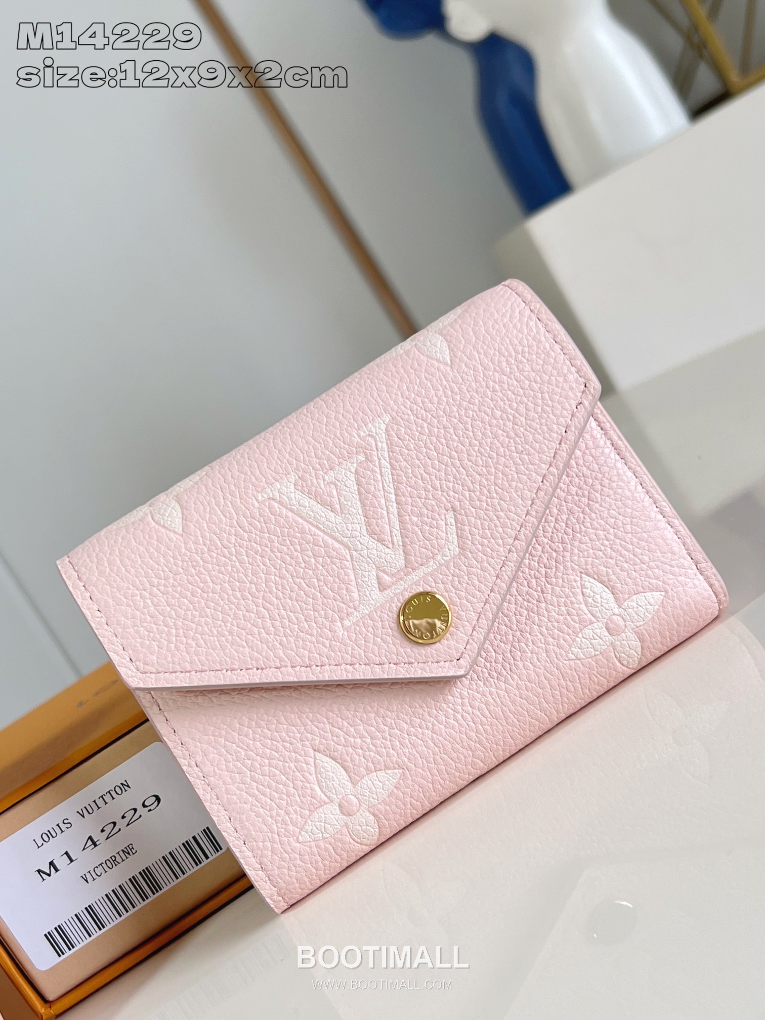 Louis Vuitton Victorine Wallet Monogram Empreinte Leather Snap Button Card Holder with Coin Pocket 루이비통 빅토린 모노그램 앙프렝뜨 레더 스냅 버튼 카드지갑 M14229 12cm 1