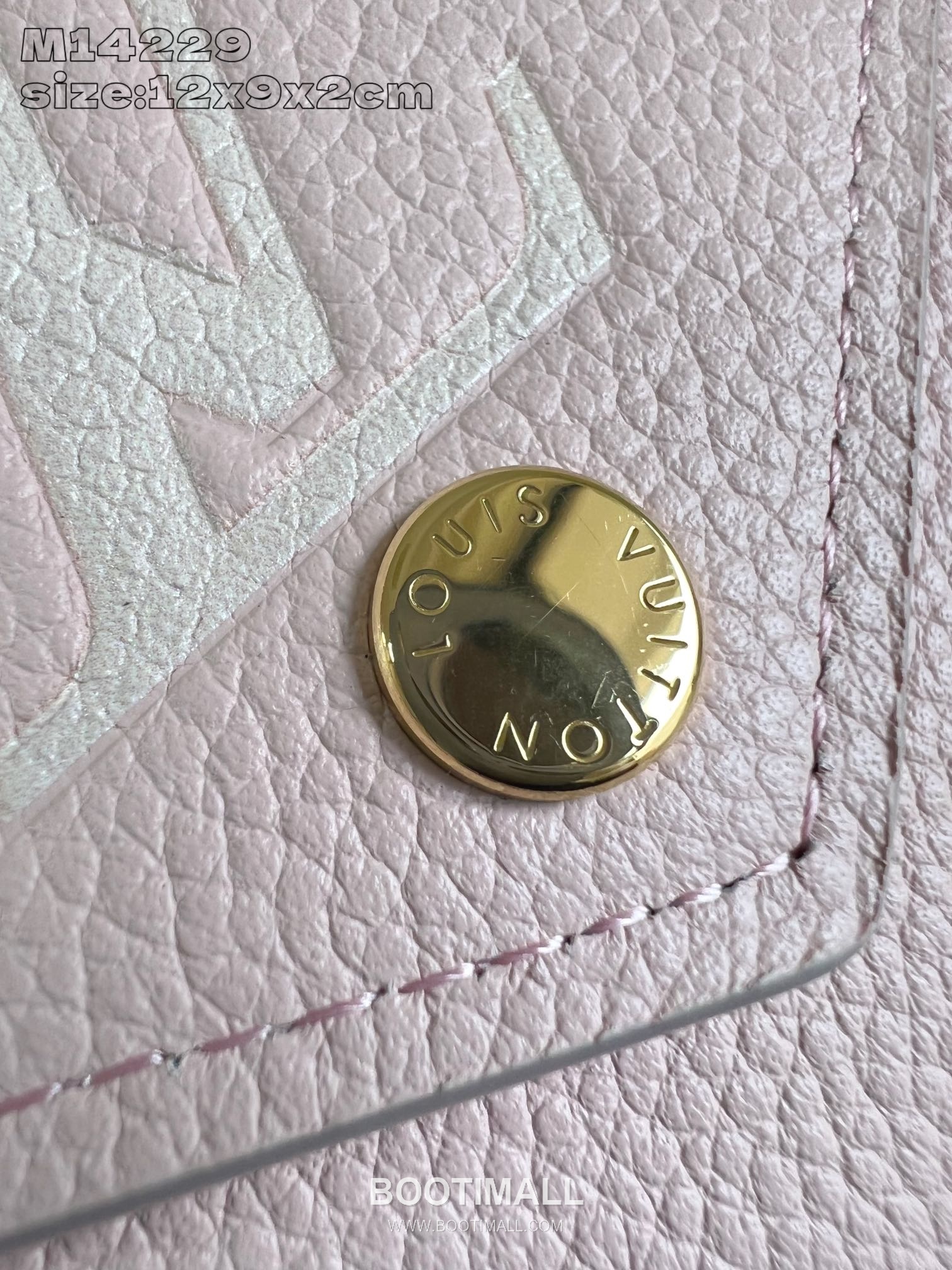 Louis Vuitton Victorine Wallet Monogram Empreinte Leather Snap Button Card Holder with Coin Pocket 루이비통 빅토린 모노그램 앙프렝뜨 레더 스냅 버튼 카드지갑 M14229 12cm 3