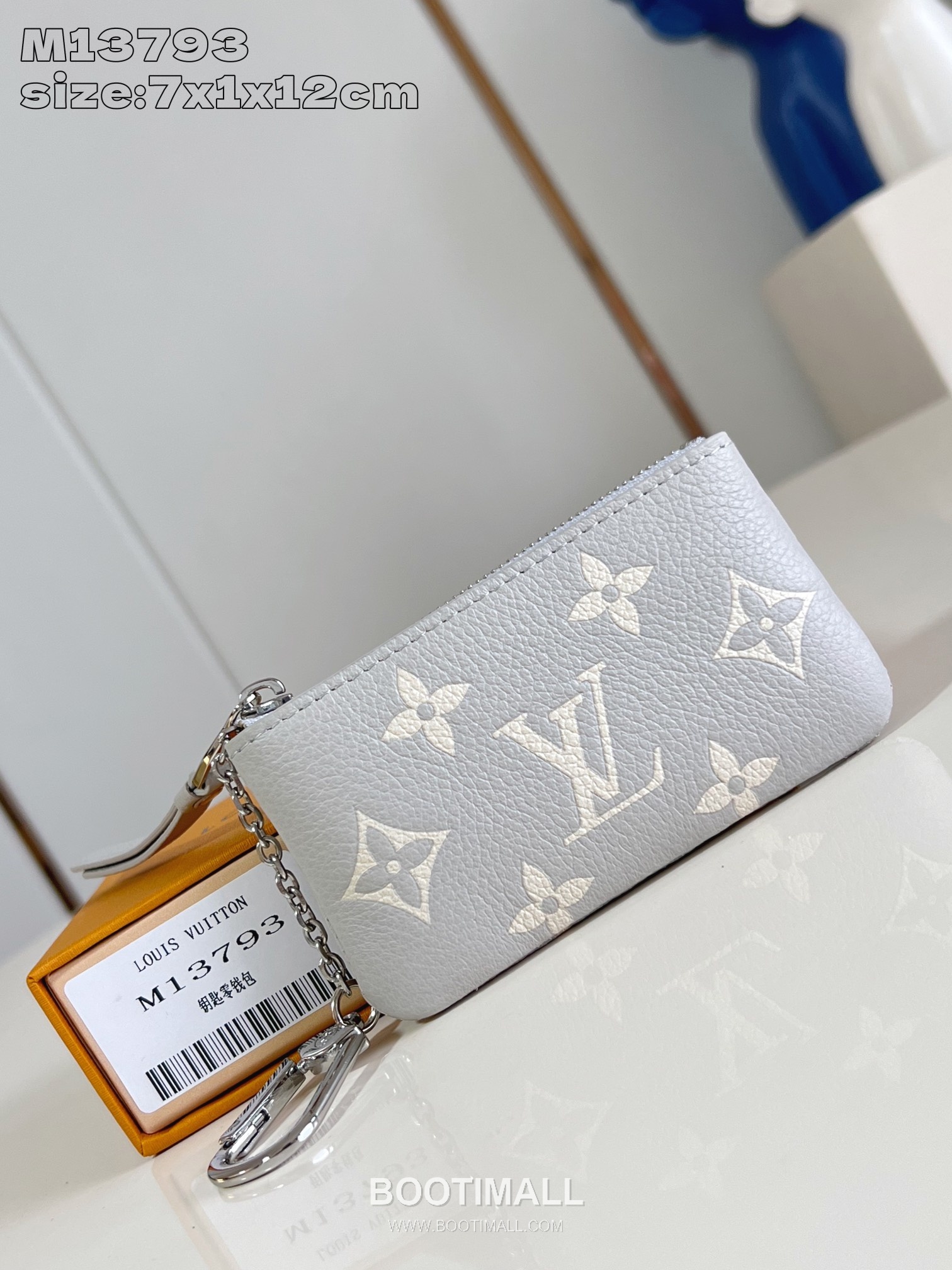Louis Vuitton Key Pouch Monogram Empreinte Leather Zip Coin Card Holder with D Ring 루이비통 모노그램 앙프렝뜨 레더 집 키 파우치 코인 카드지갑 M13793 12cm 1