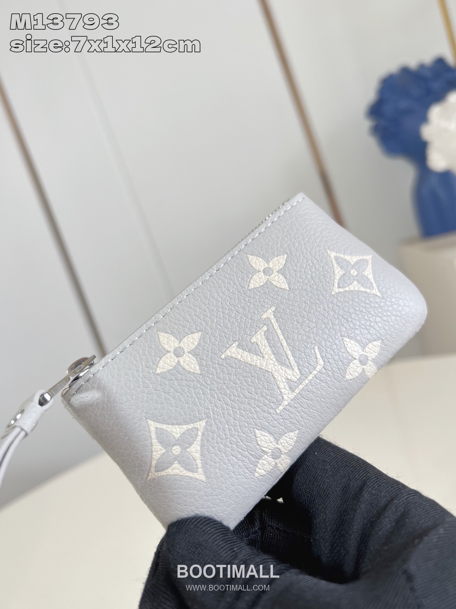 Louis Vuitton Key Pouch Monogram Empreinte Leather Zip Coin Card Holder with D Ring 루이비통 모노그램 앙프렝뜨 레더 집 키 파우치 코인 카드지갑 M13793 12cm 2