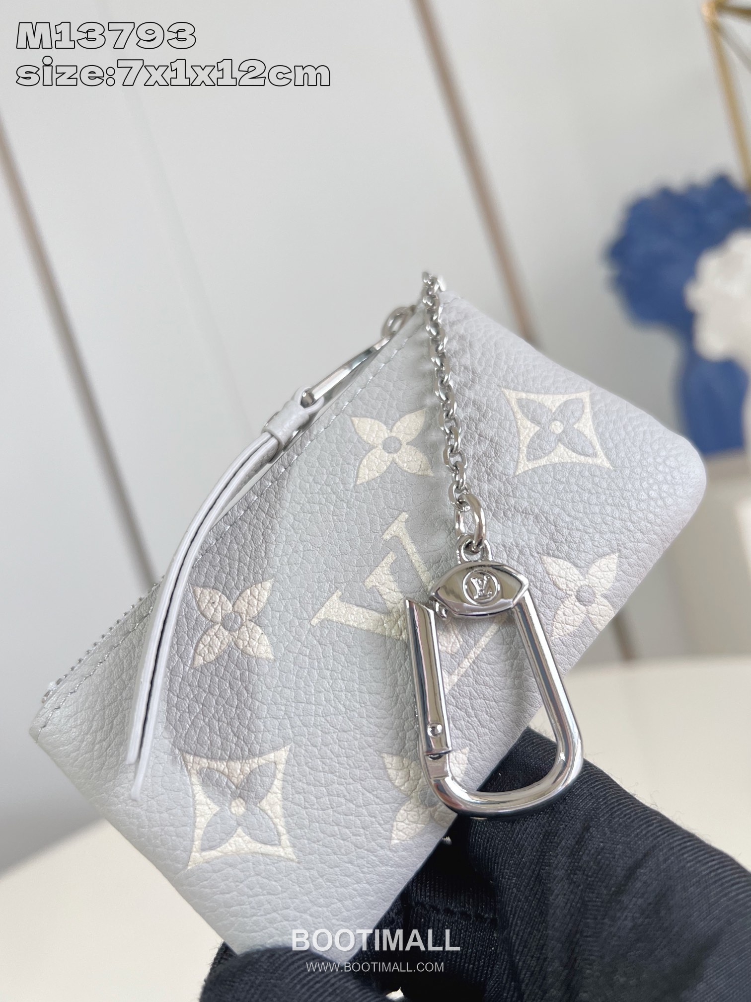 Louis Vuitton Key Pouch Monogram Empreinte Leather Zip Coin Card Holder with D Ring 루이비통 모노그램 앙프렝뜨 레더 집 키 파우치 코인 카드지갑 M13793 12cm 3