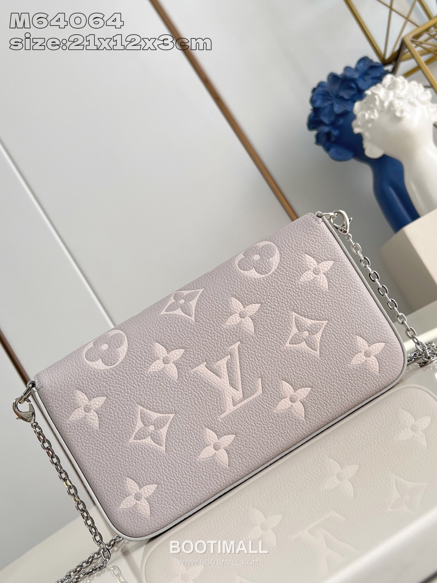 Louis Vuitton Pochette Félicie Chain Shoulder Bag Monogram Empreinte Leather Flap with Detachable Chain 루이비통 포쉐트 펠리시 모노그램 앙프렝뜨 레더 체인 숄더백 플랩 M14227 21cm 4