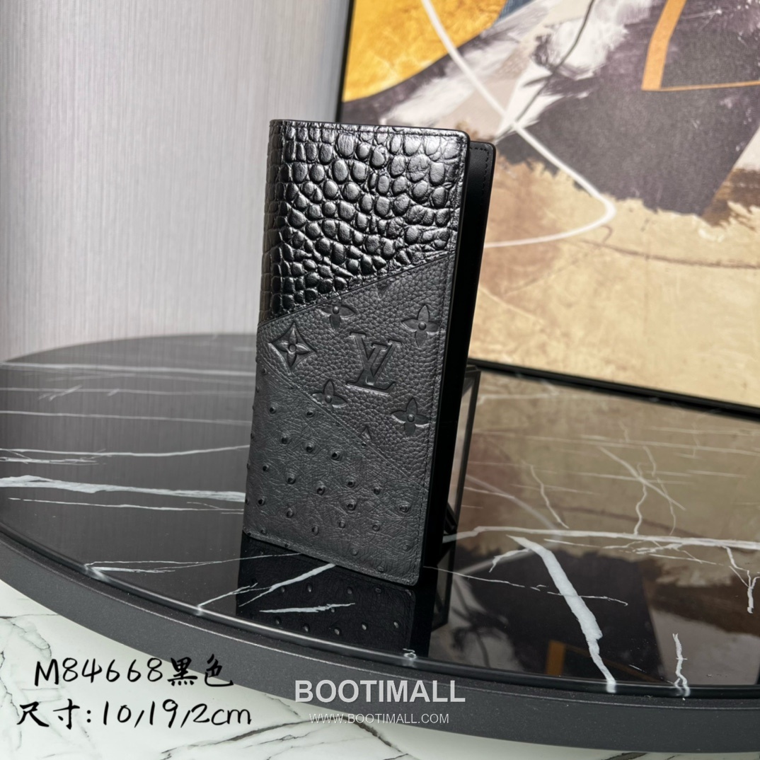 Louis Vuitton Brazza Wallet Taurillon Crocodile Ostrich Leather Long Bifold Card Holder with Coin Pocket 루이비통 브라짜 토리옹 크로커다일 오스트리치 레더 장지갑 카드홀더 M84668 19cm 1
