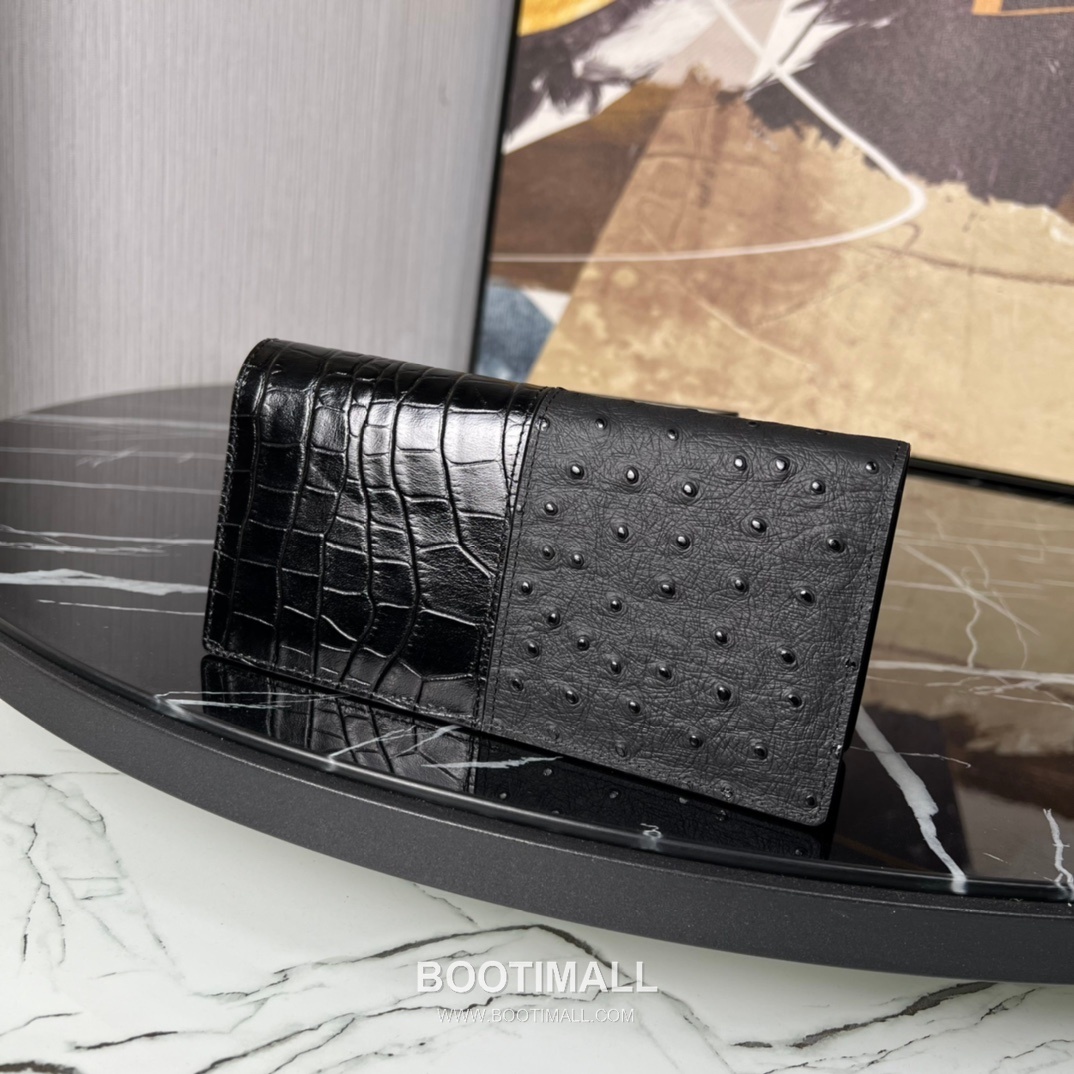 Louis Vuitton Brazza Wallet Taurillon Crocodile Ostrich Leather Long Bifold Card Holder with Coin Pocket 루이비통 브라짜 토리옹 크로커다일 오스트리치 레더 장지갑 카드홀더 M84668 19cm 2
