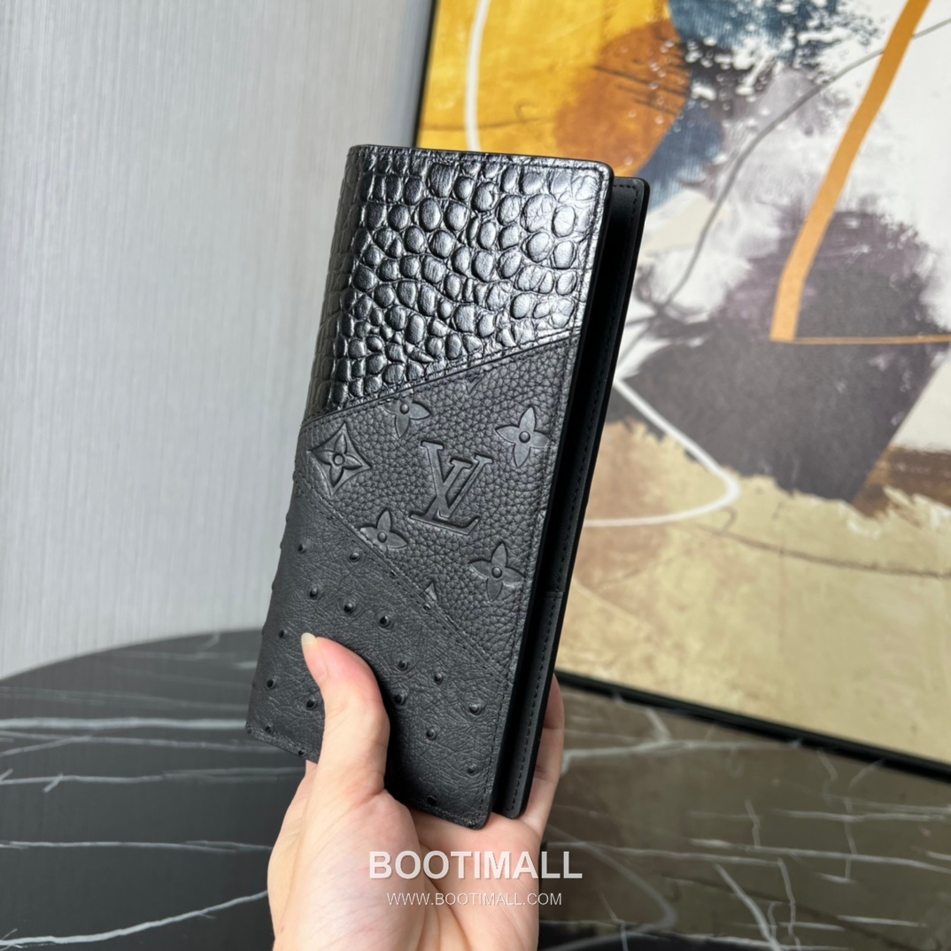 Louis Vuitton Brazza Wallet Taurillon Crocodile Ostrich Leather Long Bifold Card Holder with Coin Pocket 루이비통 브라짜 토리옹 크로커다일 오스트리치 레더 장지갑 카드홀더 M84668 19cm 4