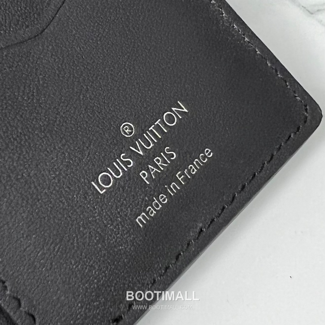 Louis Vuitton Pocket Organizer Monogram Eclipse Canvas Crocodile Ostrich Leather Card Holder 루이비통 포켓 오거나이저 모노그램 이클립스 캔버스 크로커다일 오스트리치 카드지갑 M84690 11.1cm 6