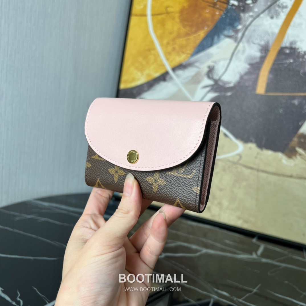 Louis Vuitton Rosalie Coin Purse Monogram Canvas Calfskin Leather Flap Card Holder with Zip Pocket 루이비통 로잘리 모노그램 캔버스 카프스킨 레더 플랩 카드 코인지갑 M41937 11cm 4