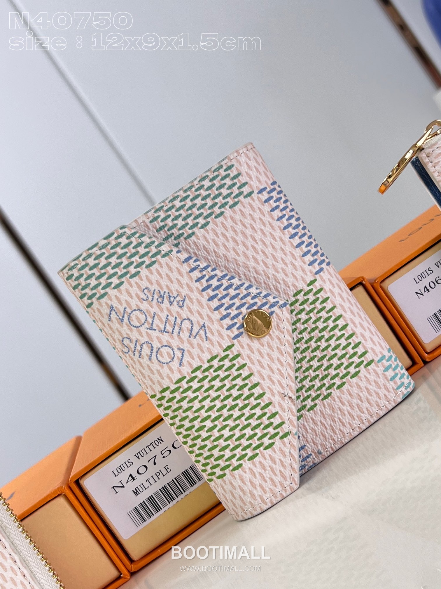 Louis Vuitton Victorine Wallet Damier Canvas Leather Flap Snap Button Card Holder with Coin Pocket 루이비통 빅토린 다미에 캔버스 레더 플랩 스냅 버튼 카드지갑 N40750 12cm 1