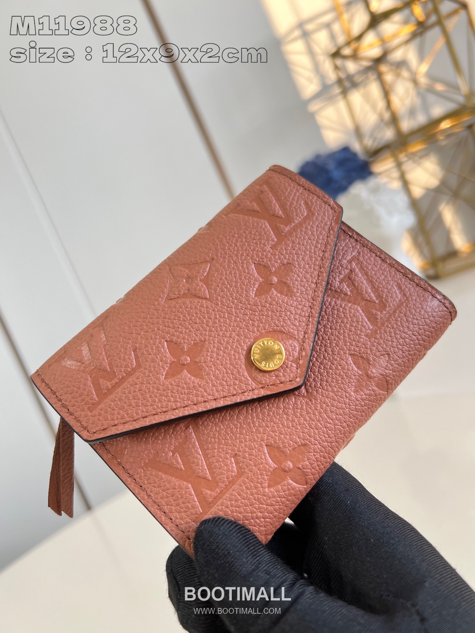 Louis Vuitton Victorine Wallet Monogram Embossed Leather Flap Card Holder with Coin Pocket 루이비통 빅토린 모노그램 엠보싱 레더 플랩 카드지갑 코인포켓 M11988 12cm 2