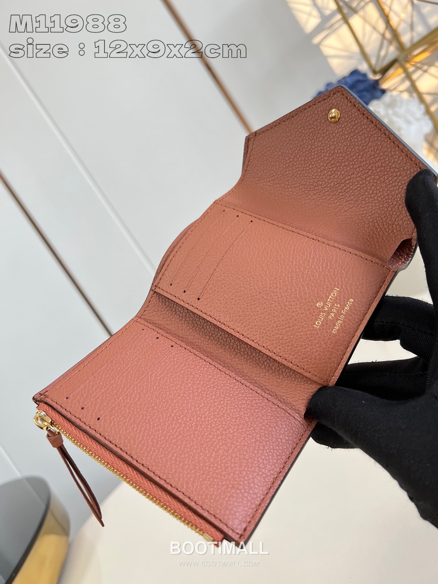 Louis Vuitton Victorine Wallet Monogram Embossed Leather Flap Card Holder with Coin Pocket 루이비통 빅토린 모노그램 엠보싱 레더 플랩 카드지갑 코인포켓 M11988 12cm 6