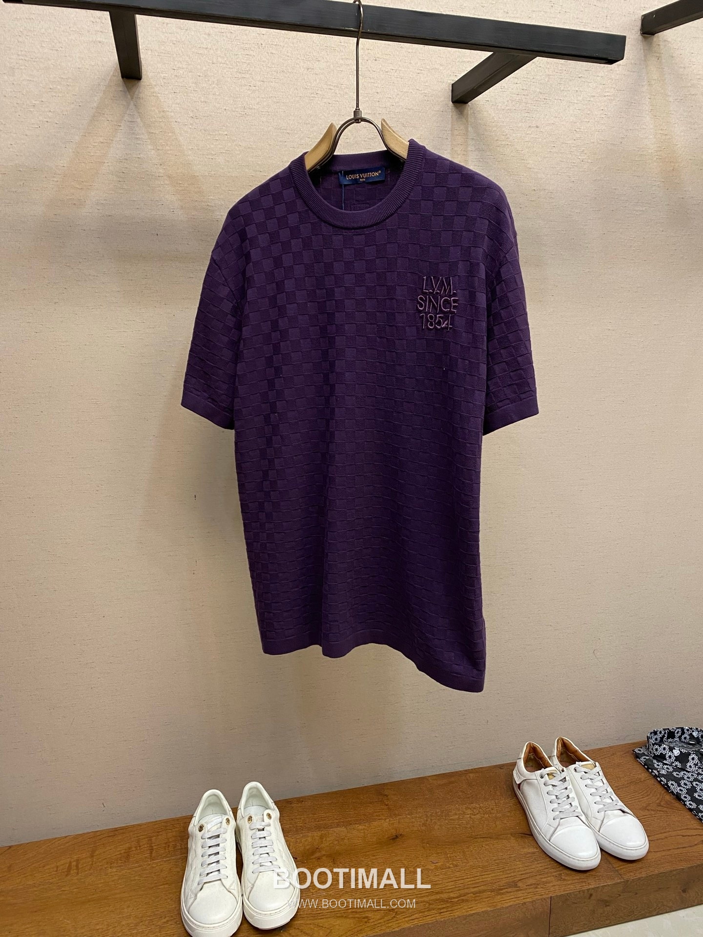Louis Vuitton 2026SS Damier Jacquard Cotton Blend Knit T-Shirt with Embroidery 루이비통 2026SS 다미에 자카드 코튼 혼방 니트 반팔 티셔츠 자수 6