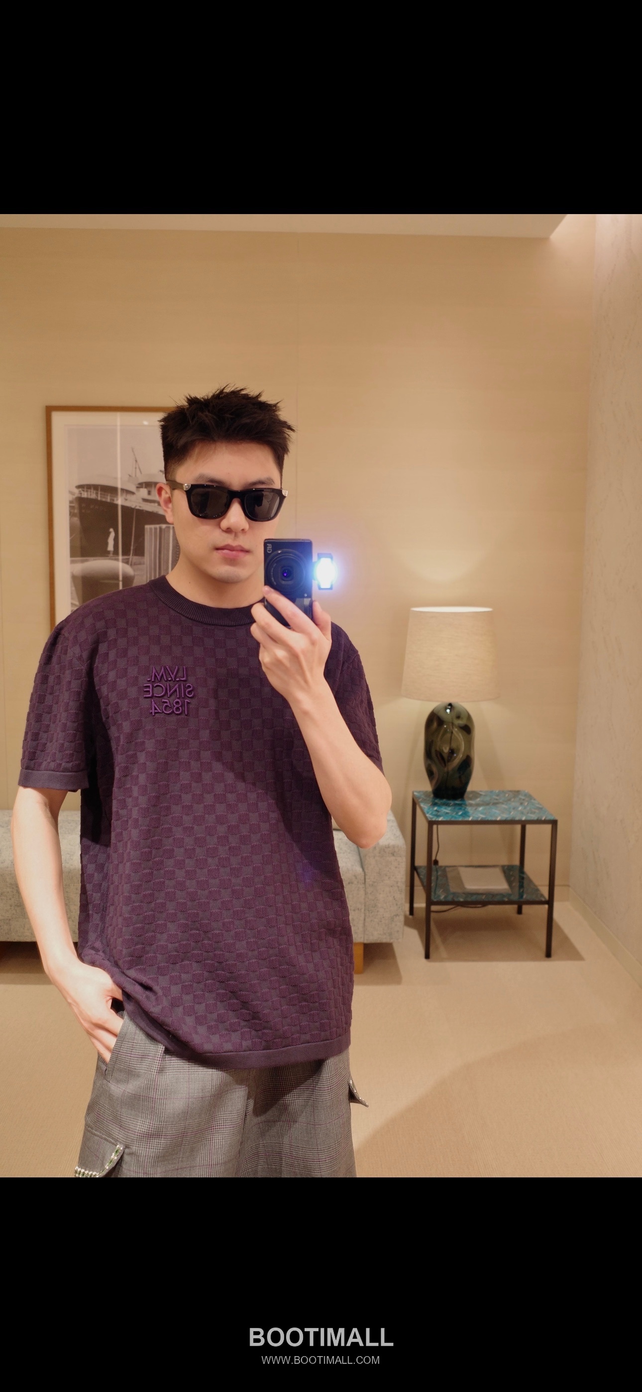 Louis Vuitton 2026SS Damier Jacquard Cotton Blend Knit T-Shirt with Embroidery 루이비통 2026SS 다미에 자카드 코튼 혼방 니트 반팔 티셔츠 자수 17