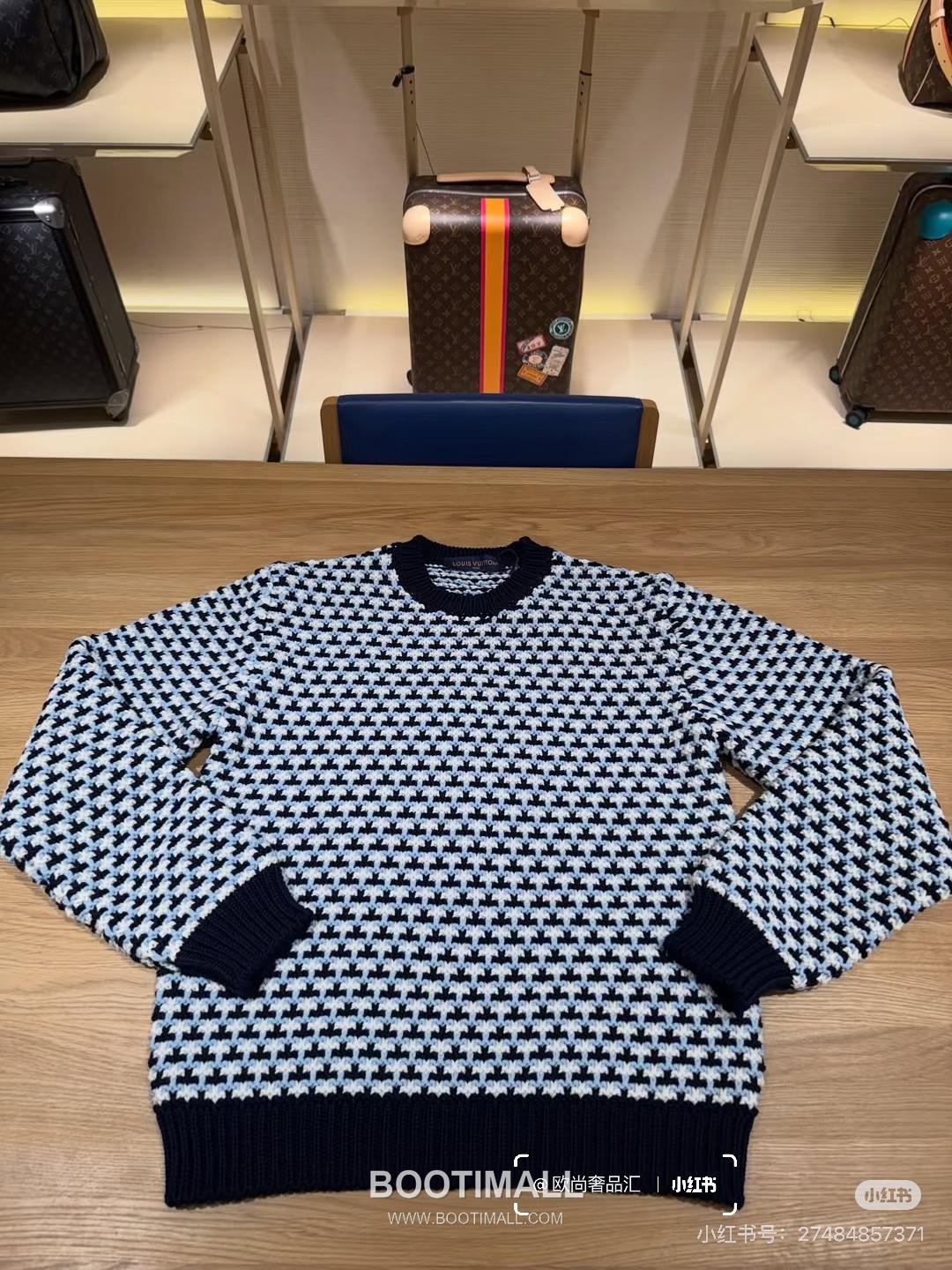 Louis Vuitton 2026FW Houndstooth Pattern Cotton Blend Knit Sweater 루이비통 2026FW 하운드투스 패턴 코튼 혼방 니트 스웨터 2